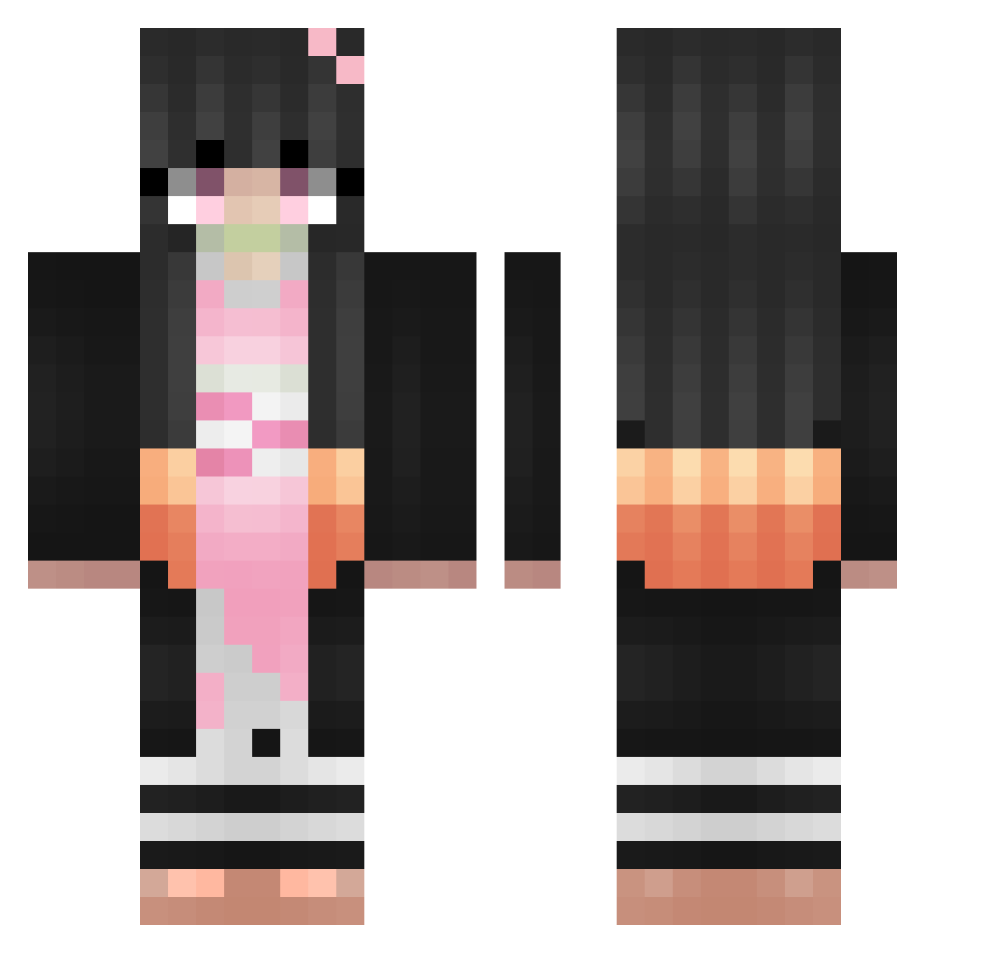 that0neanimekid Minecraft skin, front and back view