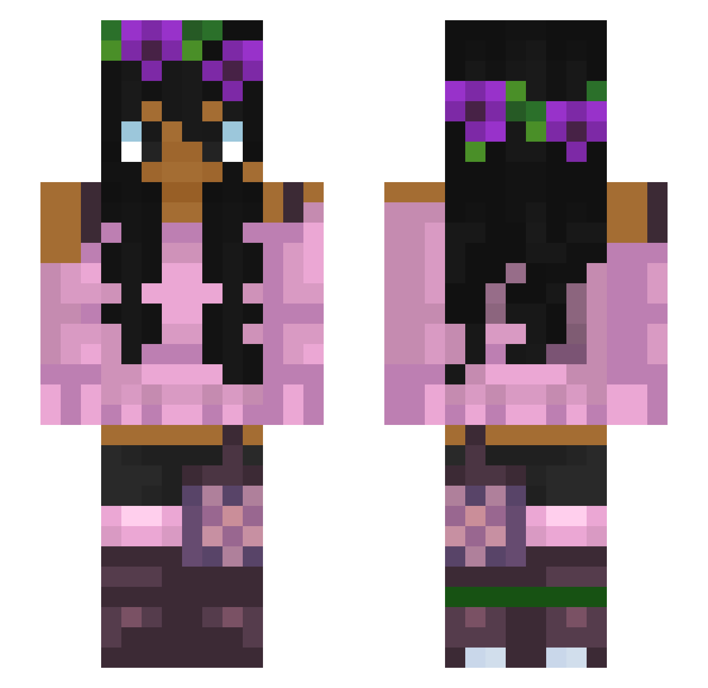 BlossomCraftYT Minecraft skin, front and back view