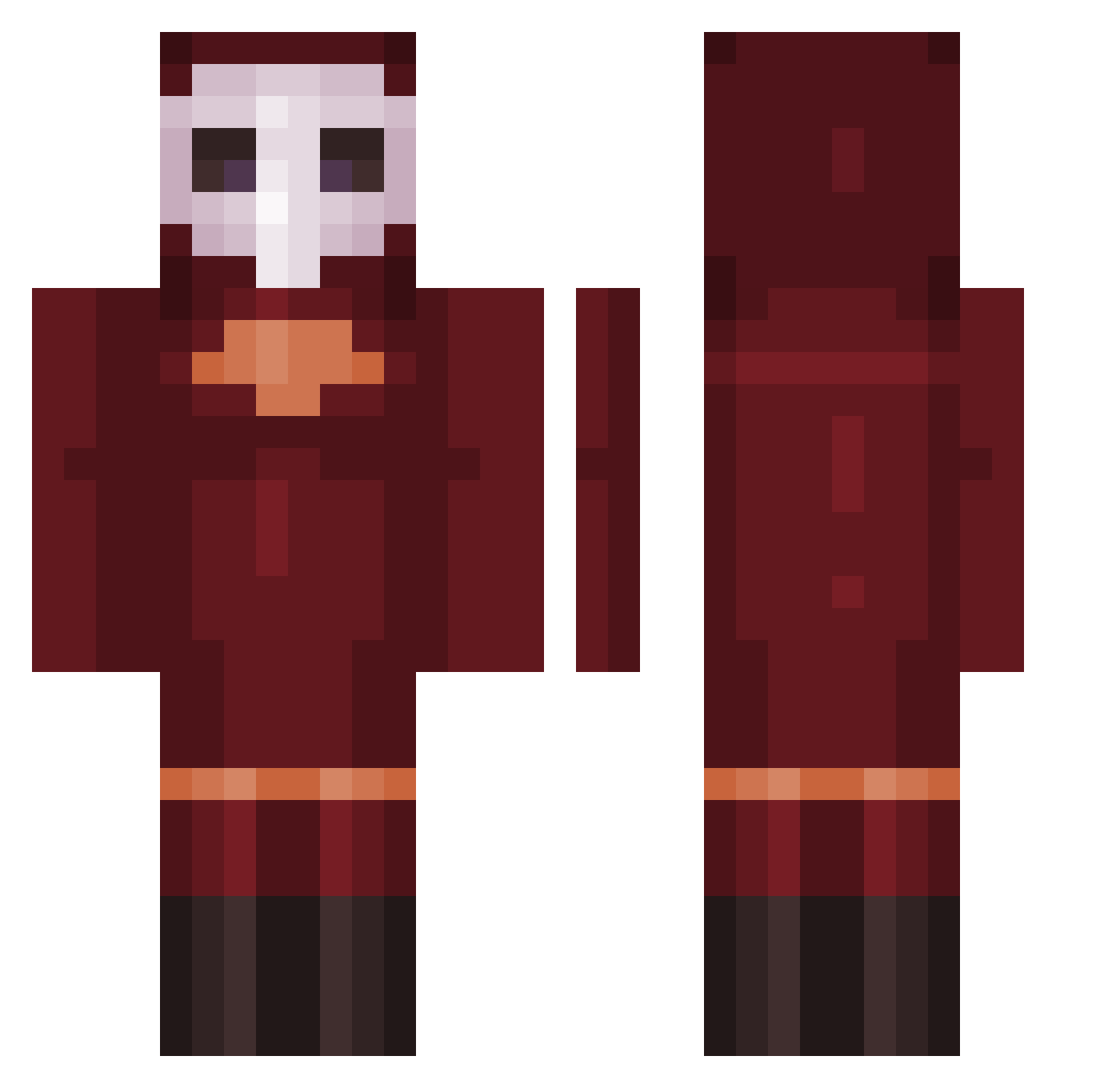 ConfusedPrawn159 Minecraft skin, front and back view