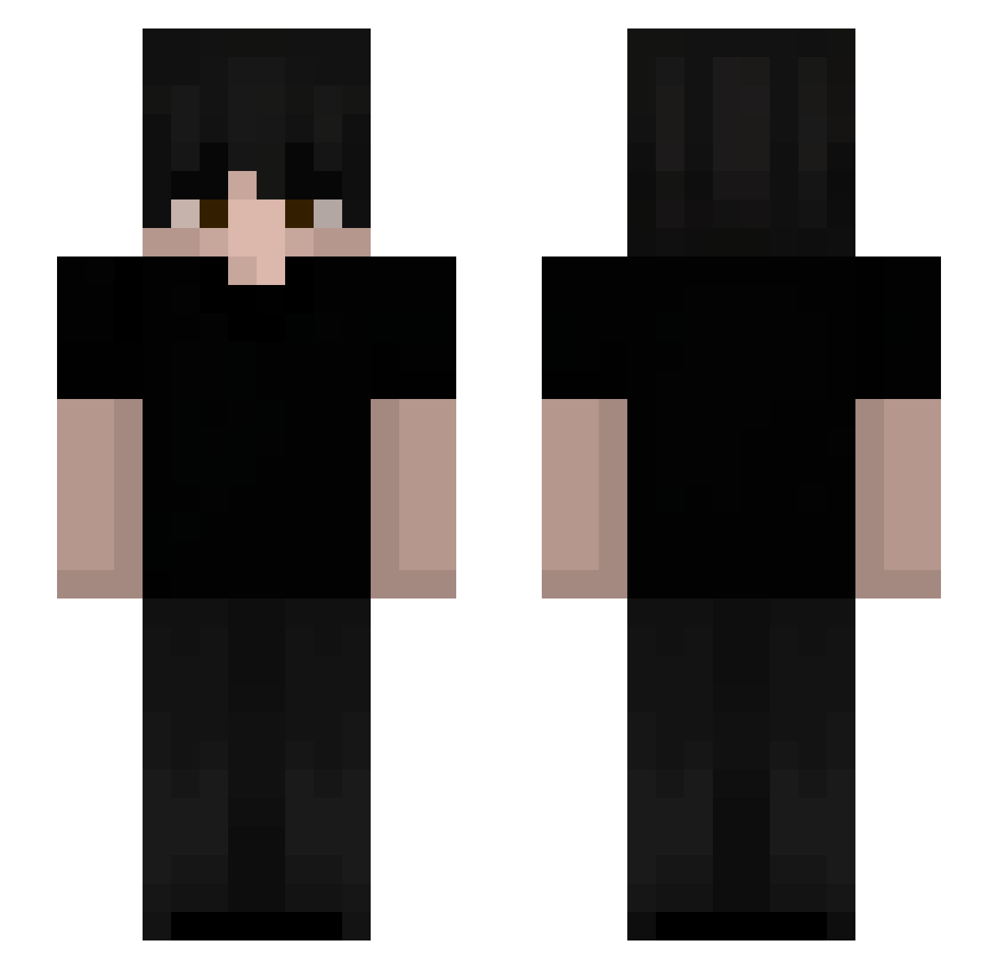 Derflast Minecraft skin, front and back view