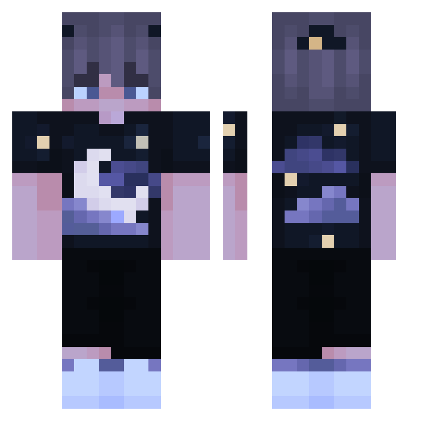 DopeDoge1 Minecraft skin, front and back view