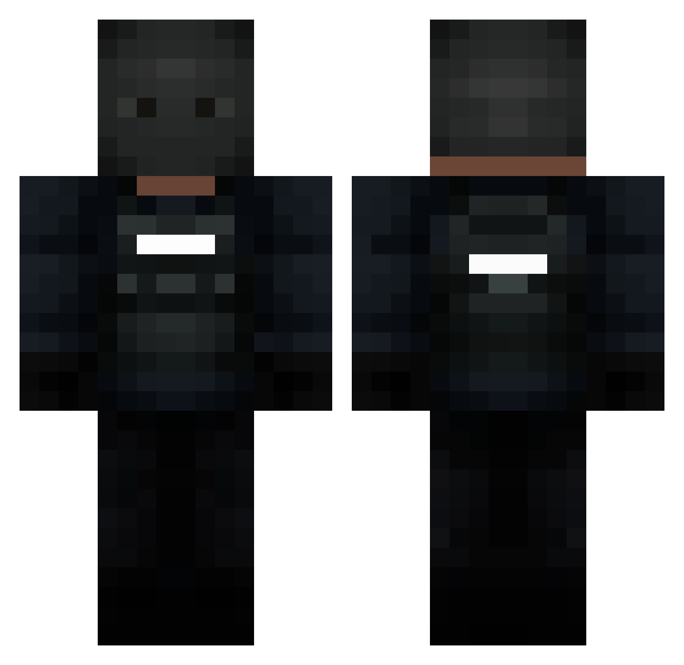 VulkanSSJ Minecraft skin, front and back view