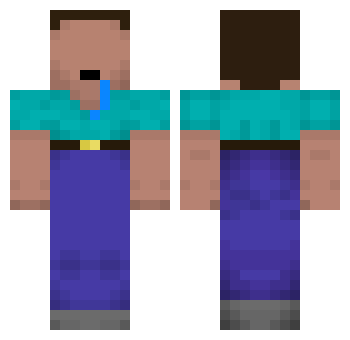 Napeq Minecraft skin, front and back view