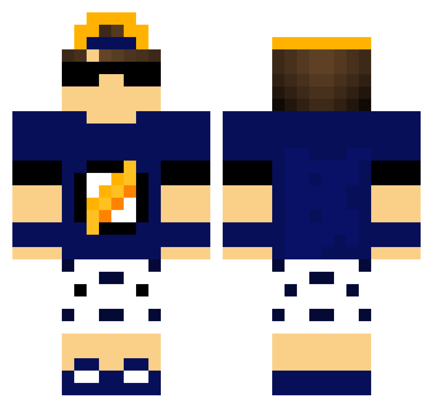 ClovisJardineiro Minecraft skin, front and back view