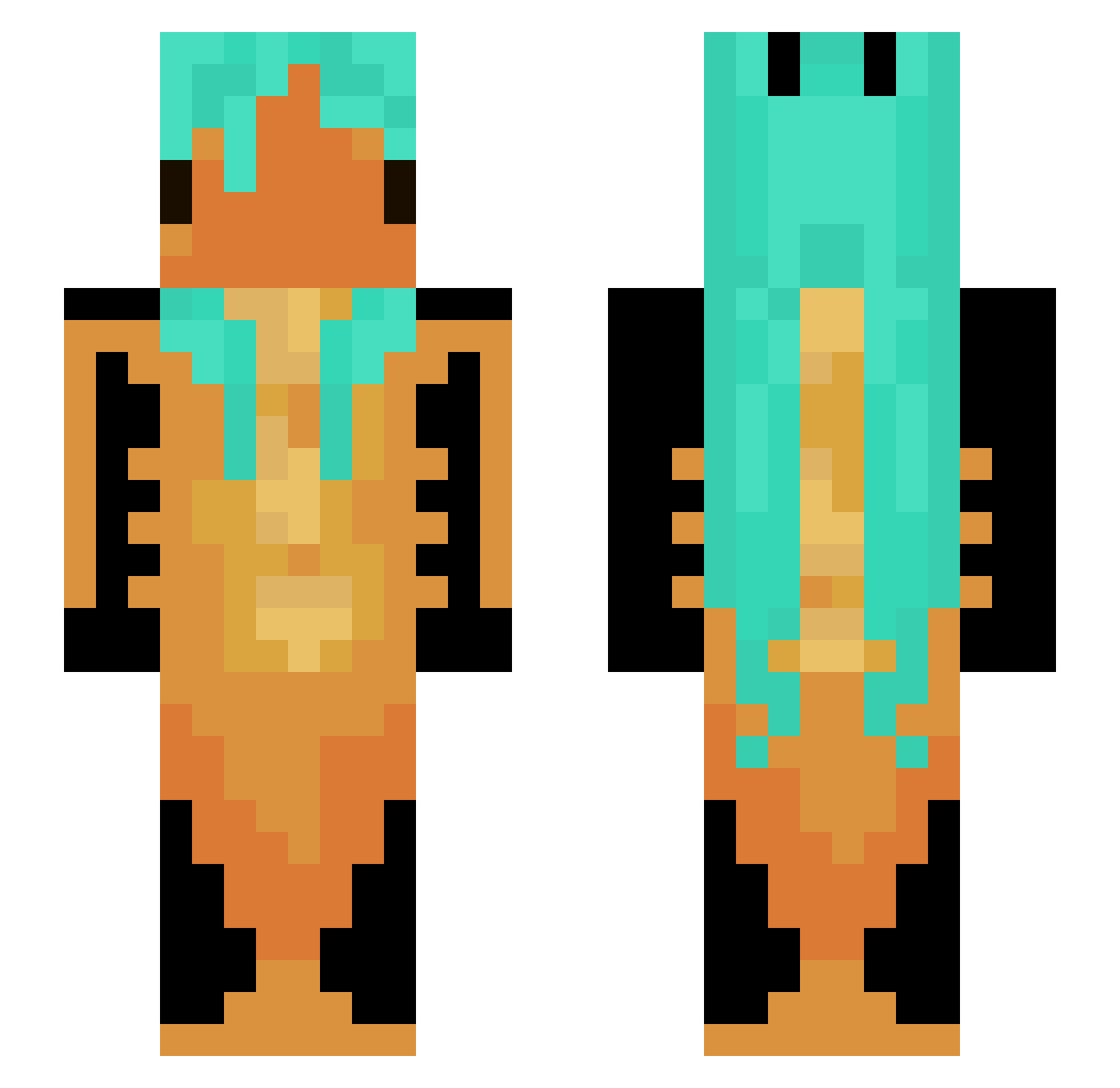MARCHEWKA107 Minecraft skin, front and back view