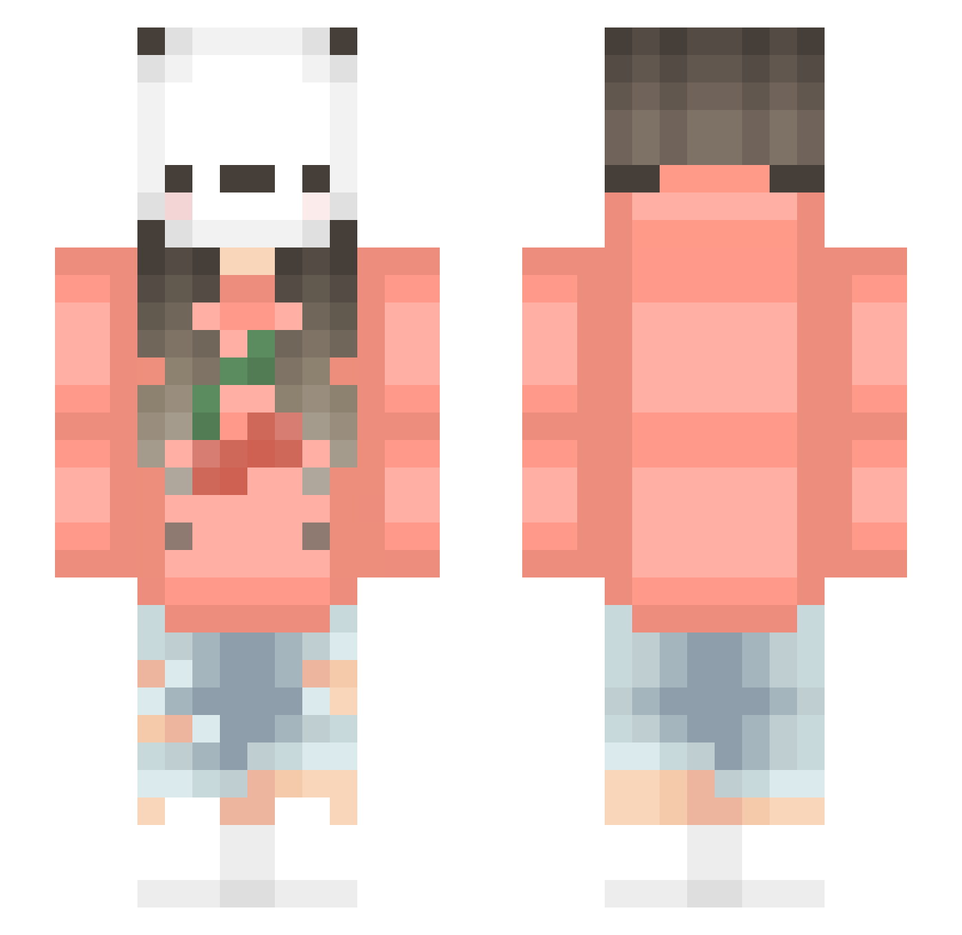 SqaisheyDuck Minecraft skin, front and back view