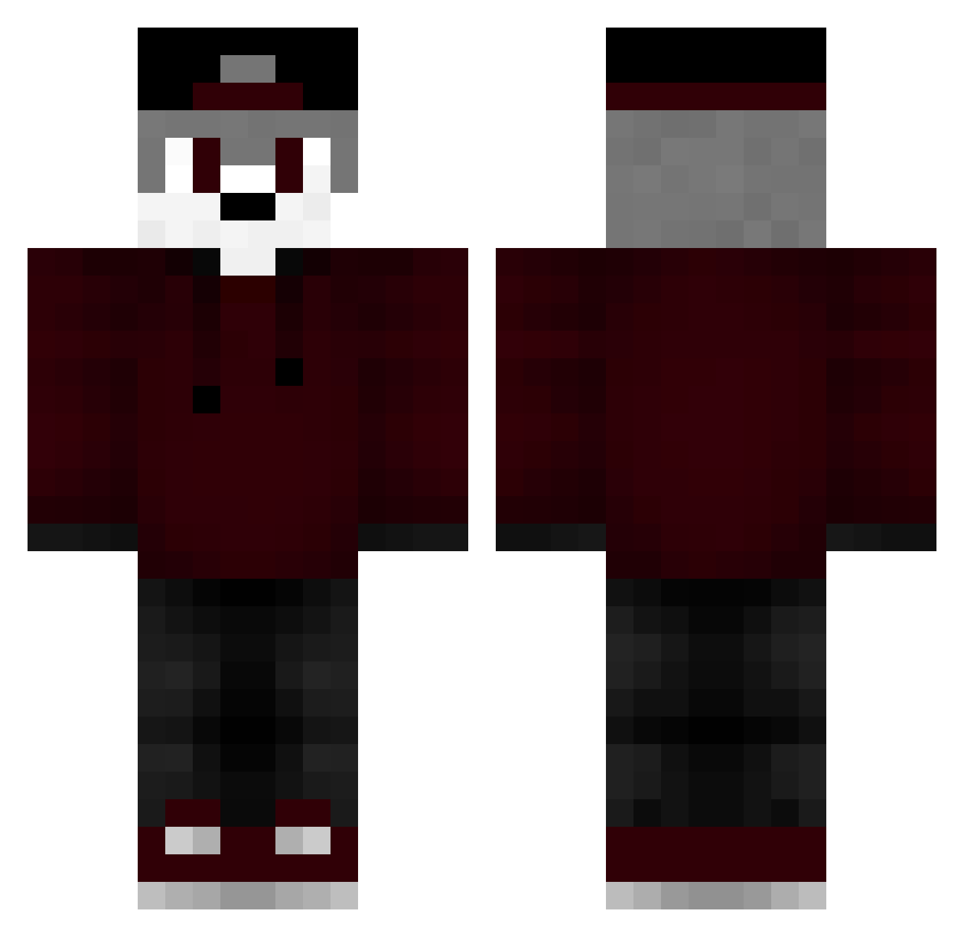 RutraBR Minecraft skin, front and back view
