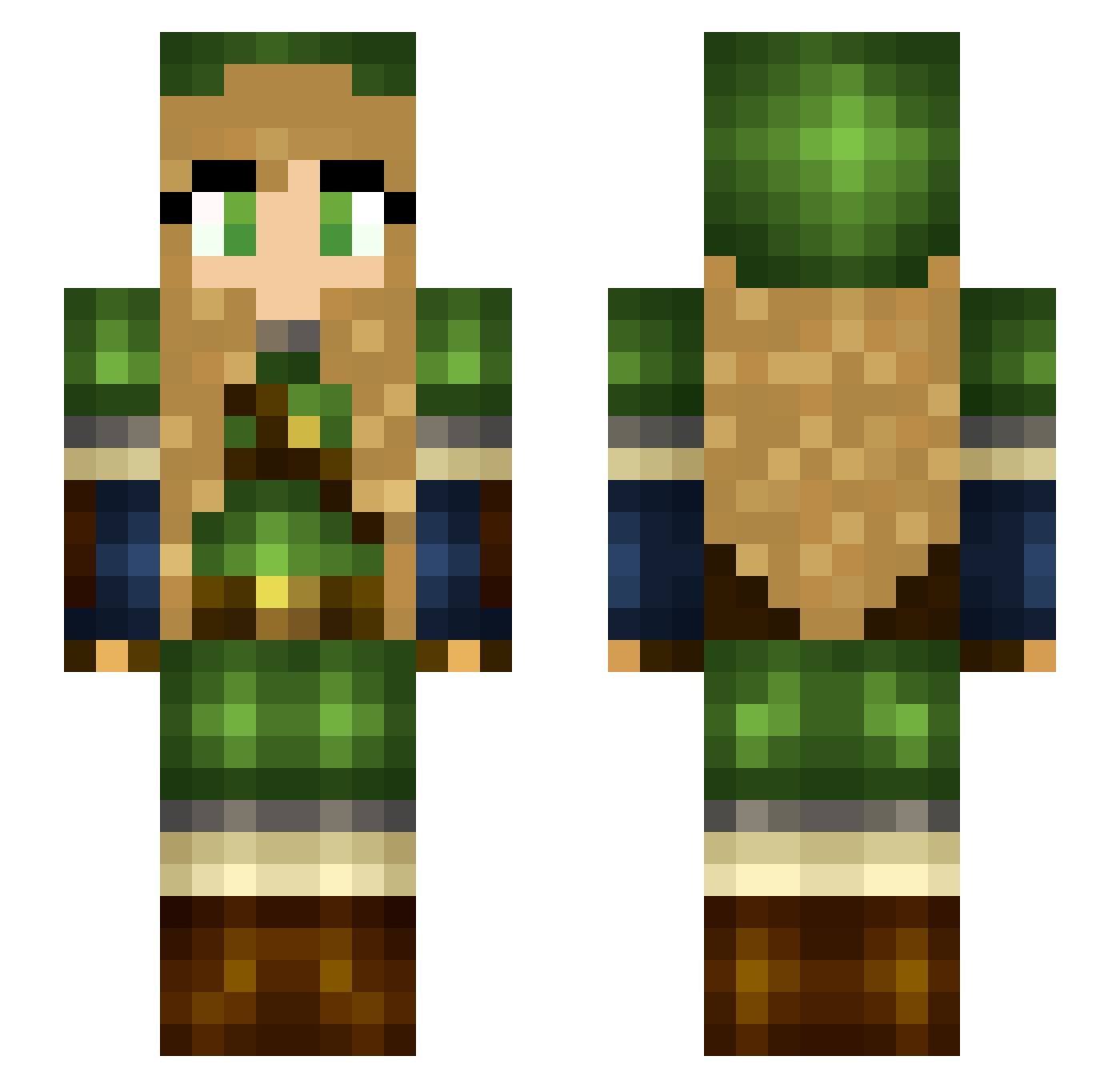 Shanina_ Minecraft skin, front and back view