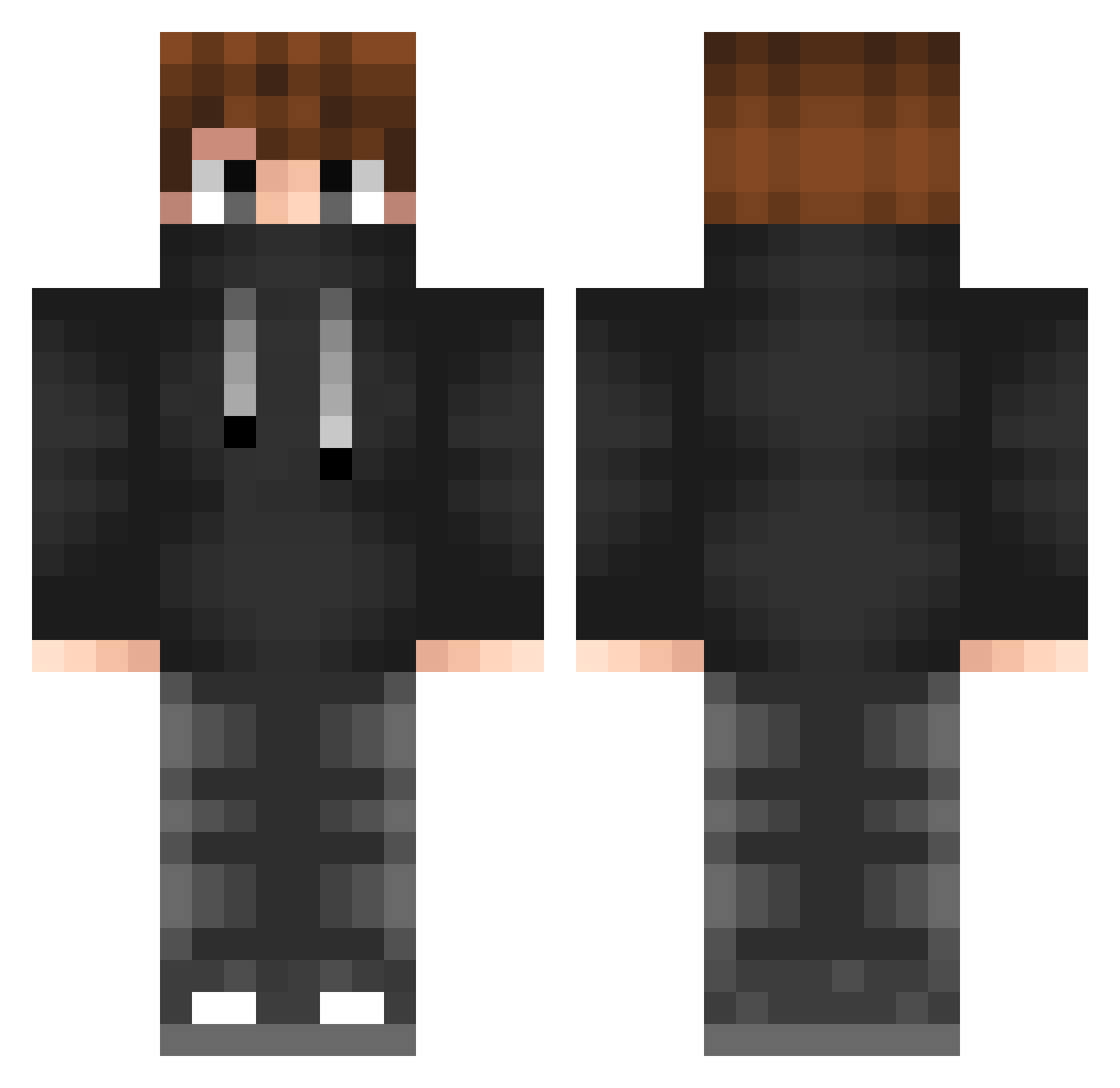 Zylyex Minecraft skin, front and back view