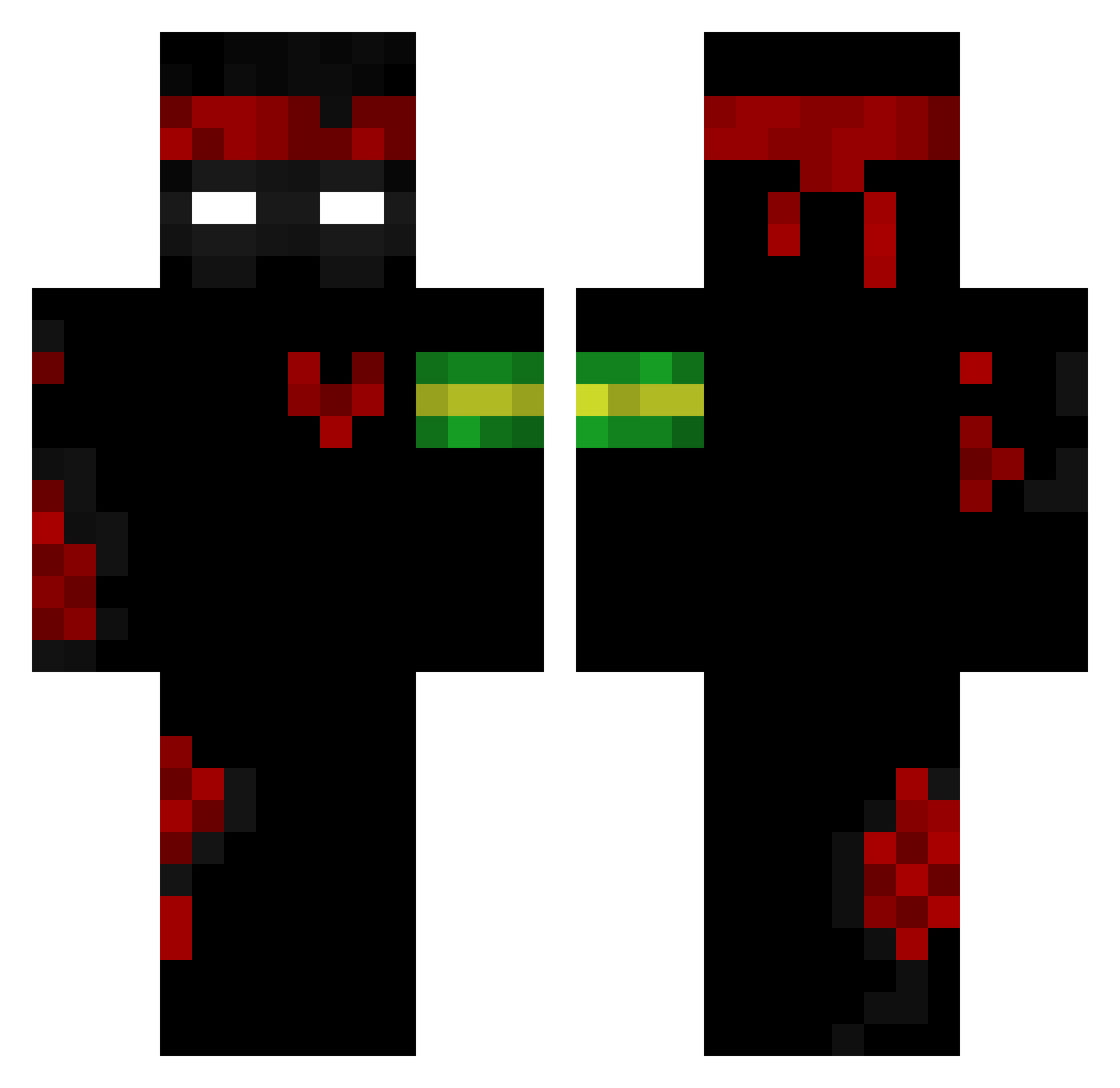 xjhona Minecraft skin, front and back view
