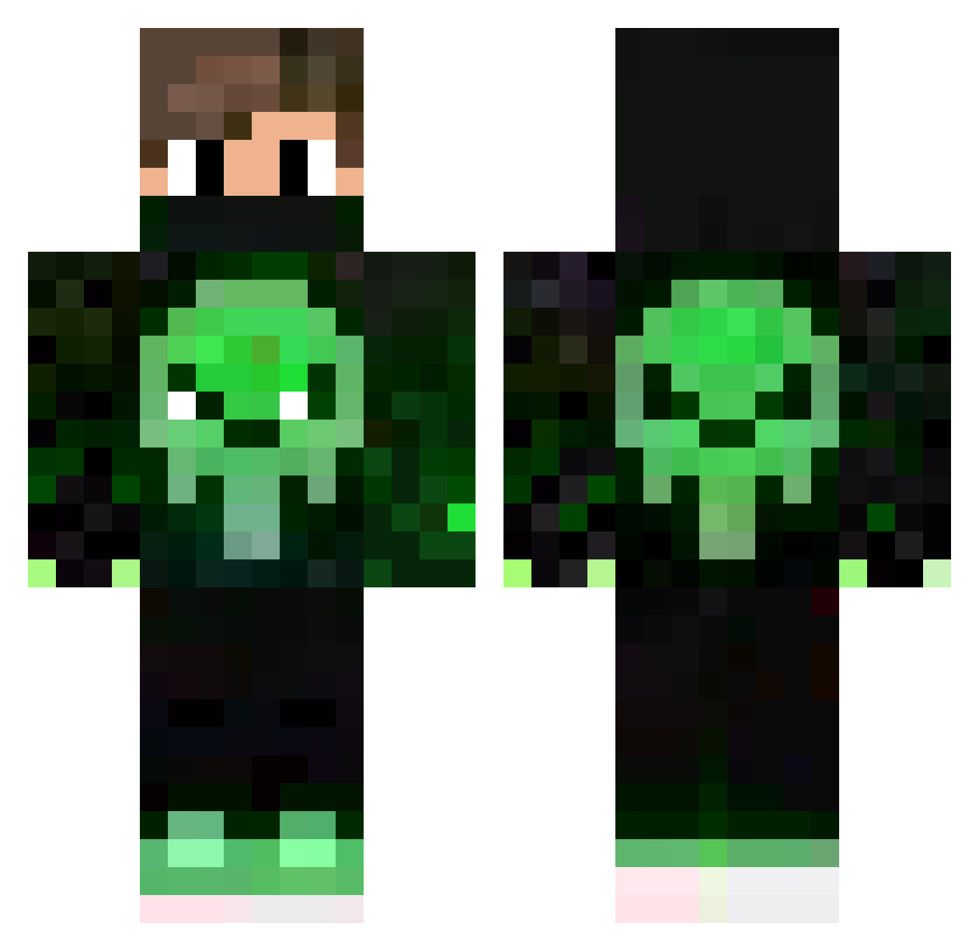 wE_Xo Minecraft skin, front and back view