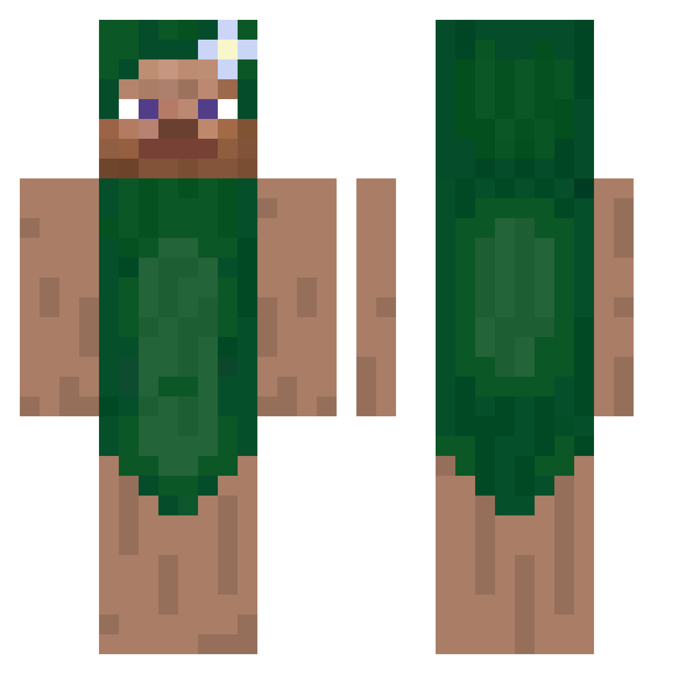 Cuteave Minecraft skin, front and back view