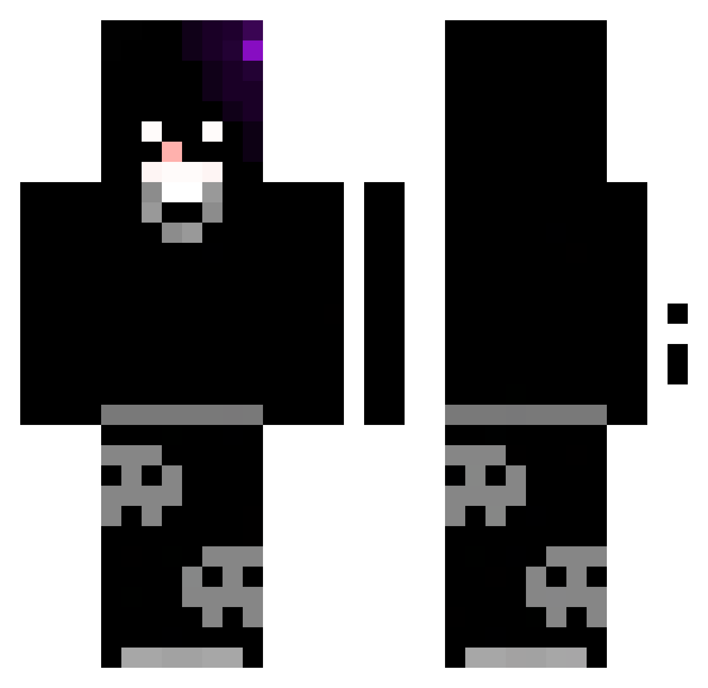 Thewoshshiper Minecraft skin, front and back view