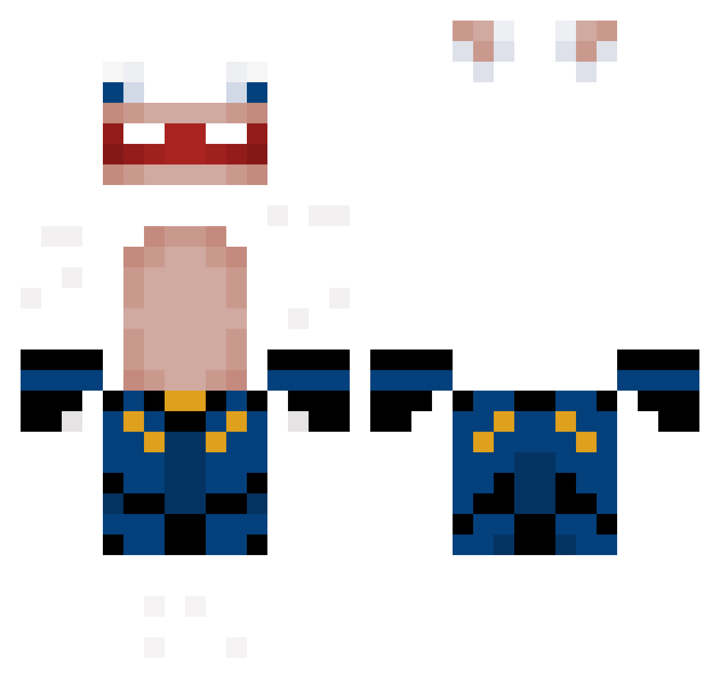 nexchan Minecraft skin, front and back view