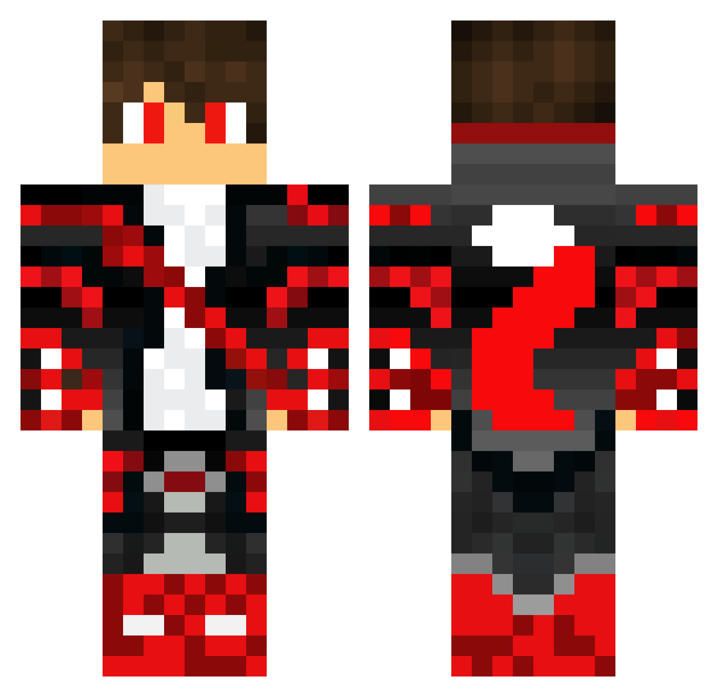 AWolfDragon Minecraft skin, front and back view