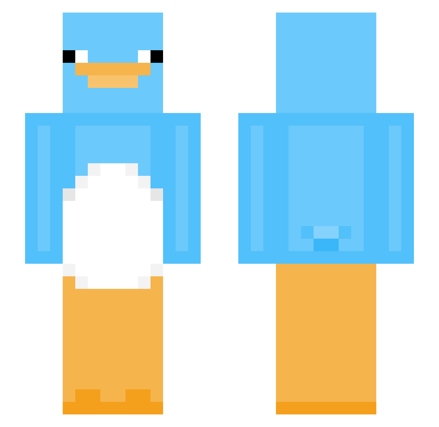 PoooLooo Minecraft skin, front and back view
