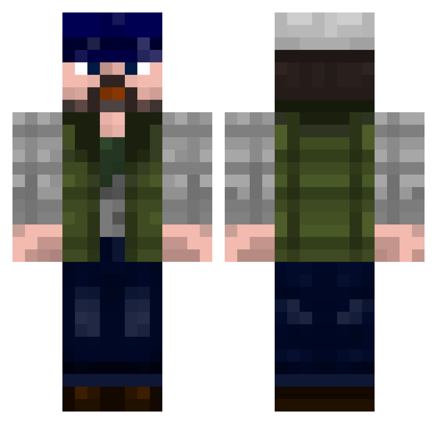 hazethewizard Minecraft skin, front and back view