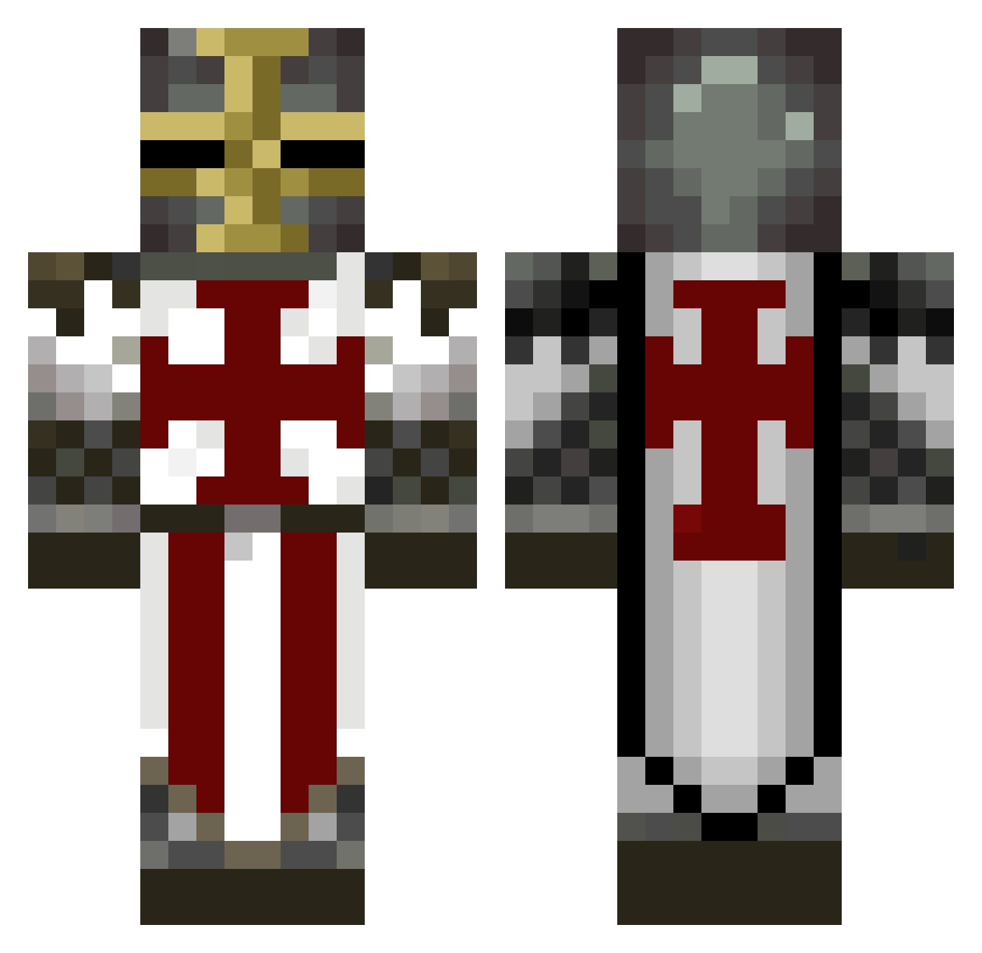 zUnwel Minecraft skin, front and back view