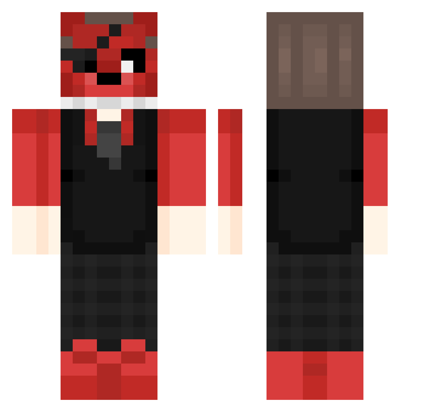 oztomi Minecraft skin, front and back view
