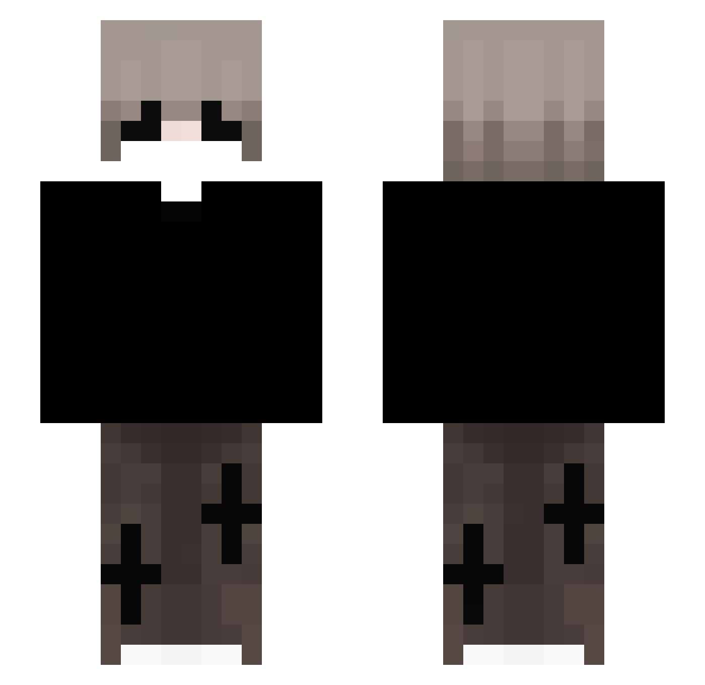 Lowzinn Minecraft skin, front and back view