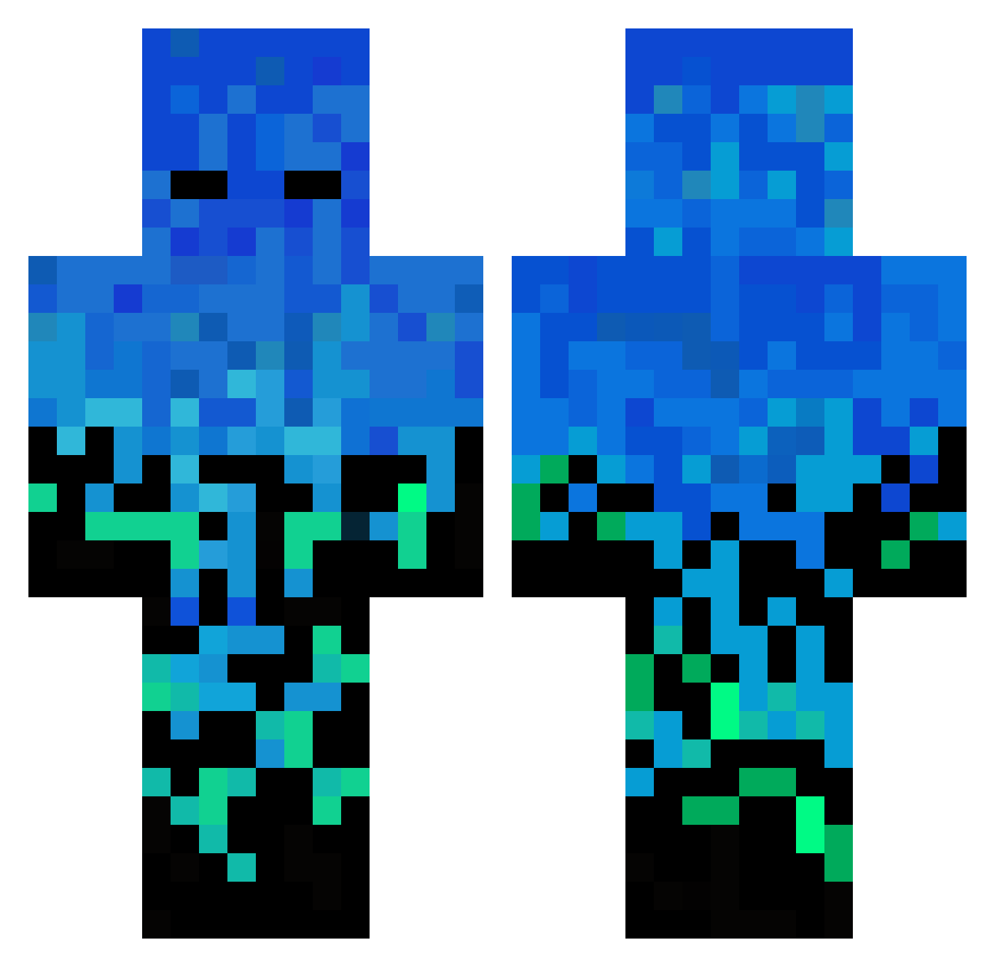 SeampleEagle Minecraft skin, front and back view