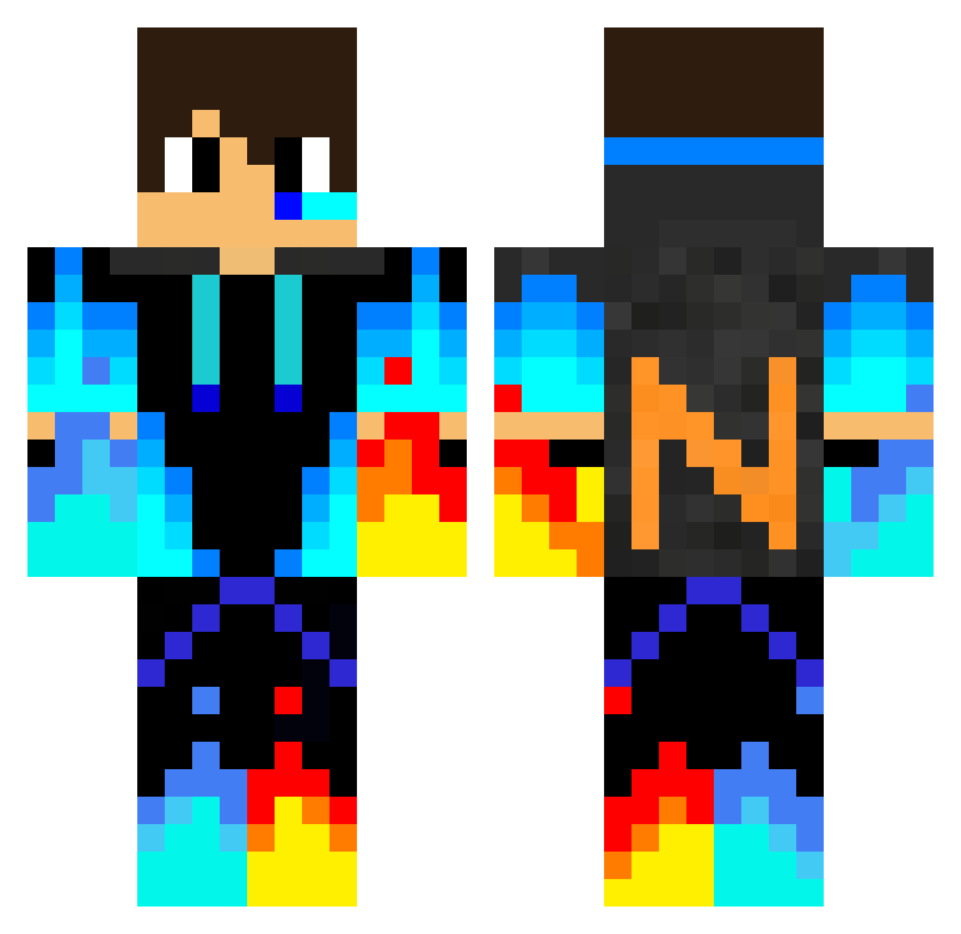 Venone Minecraft skin, front and back view