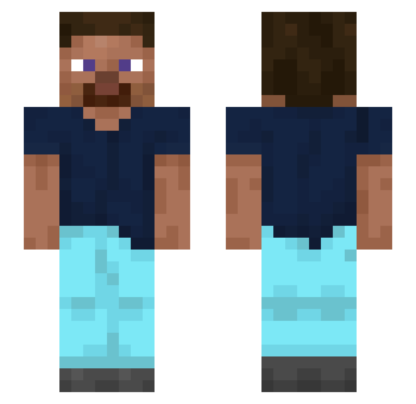 Matthewchoo Minecraft skin, front and back view