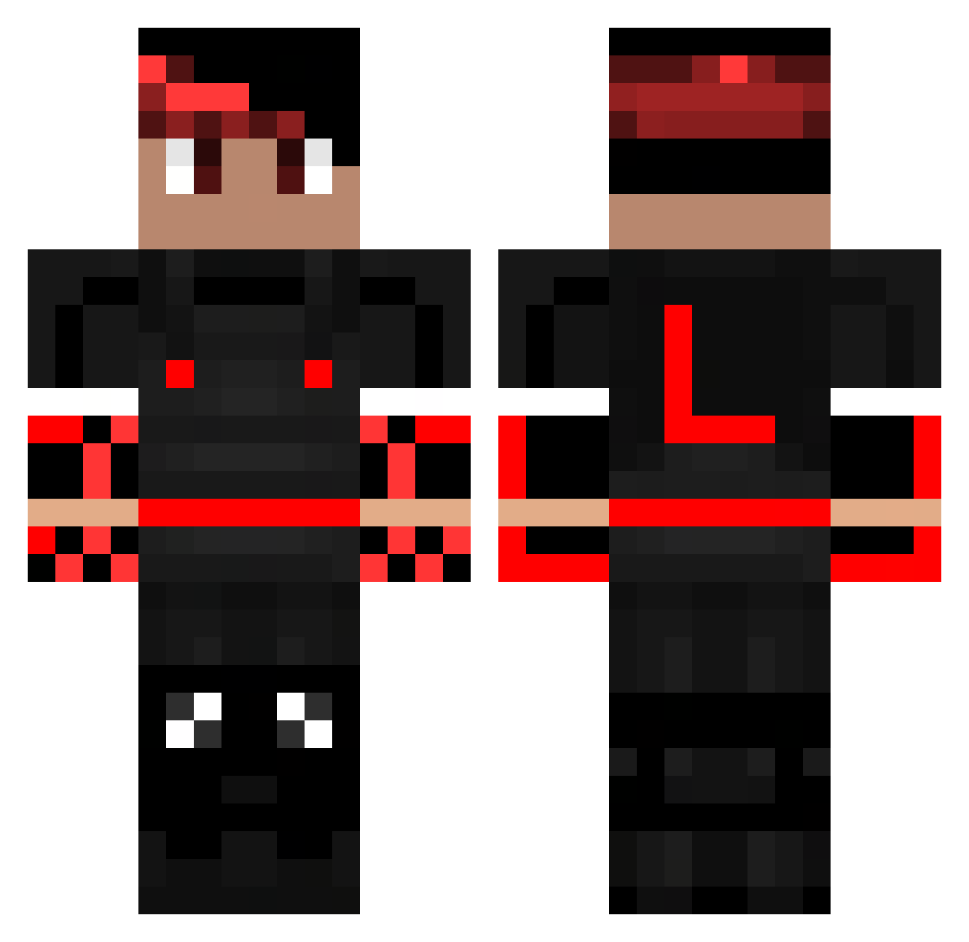 VALOUMCX Minecraft skin, front and back view