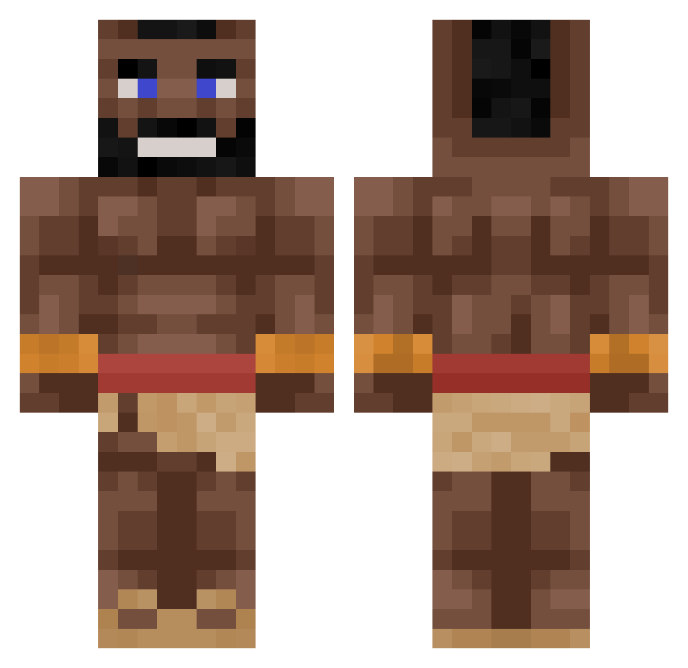 Sxriuz Minecraft skin, front and back view