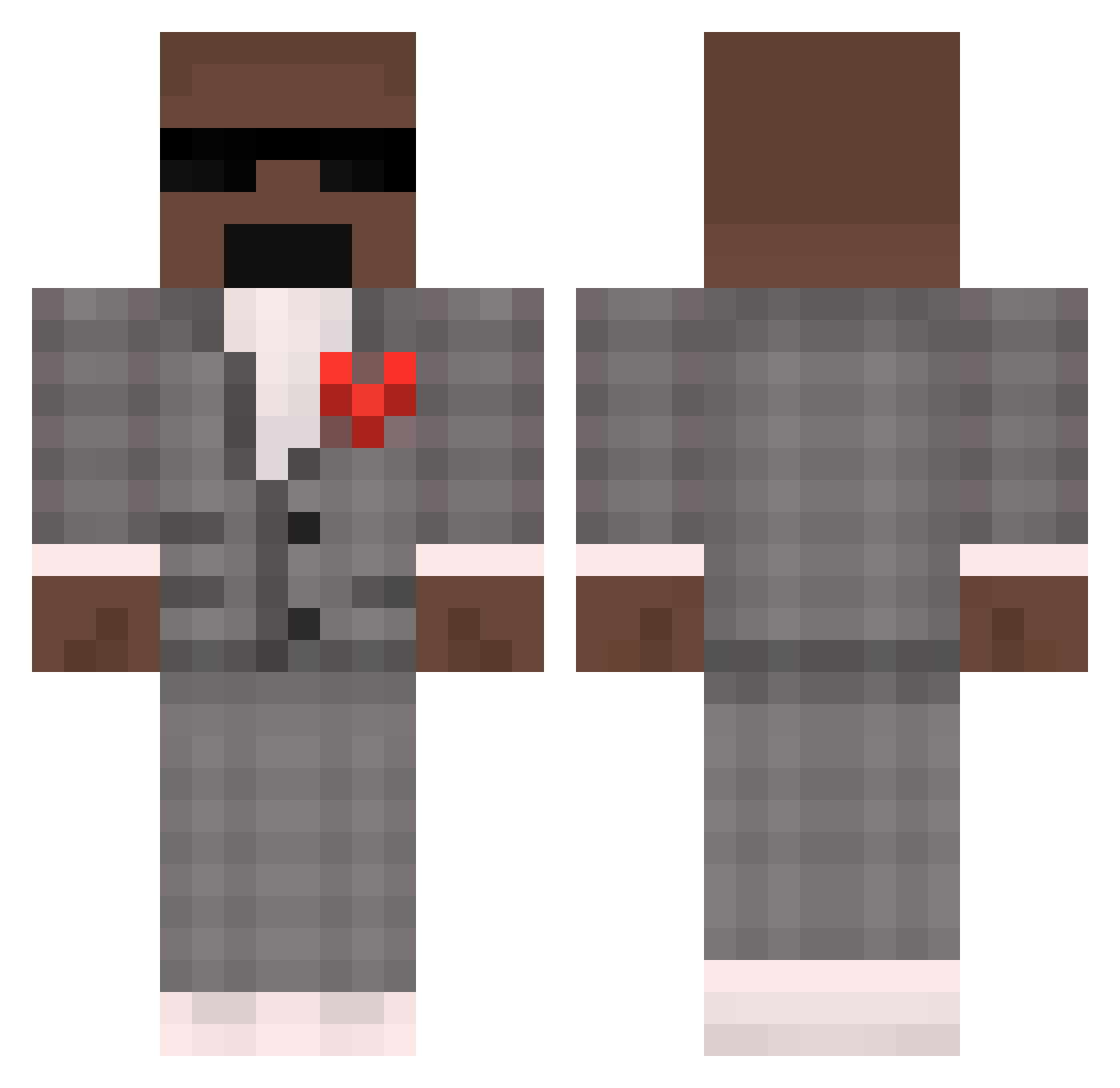 NotSyrex Minecraft skin, front and back view