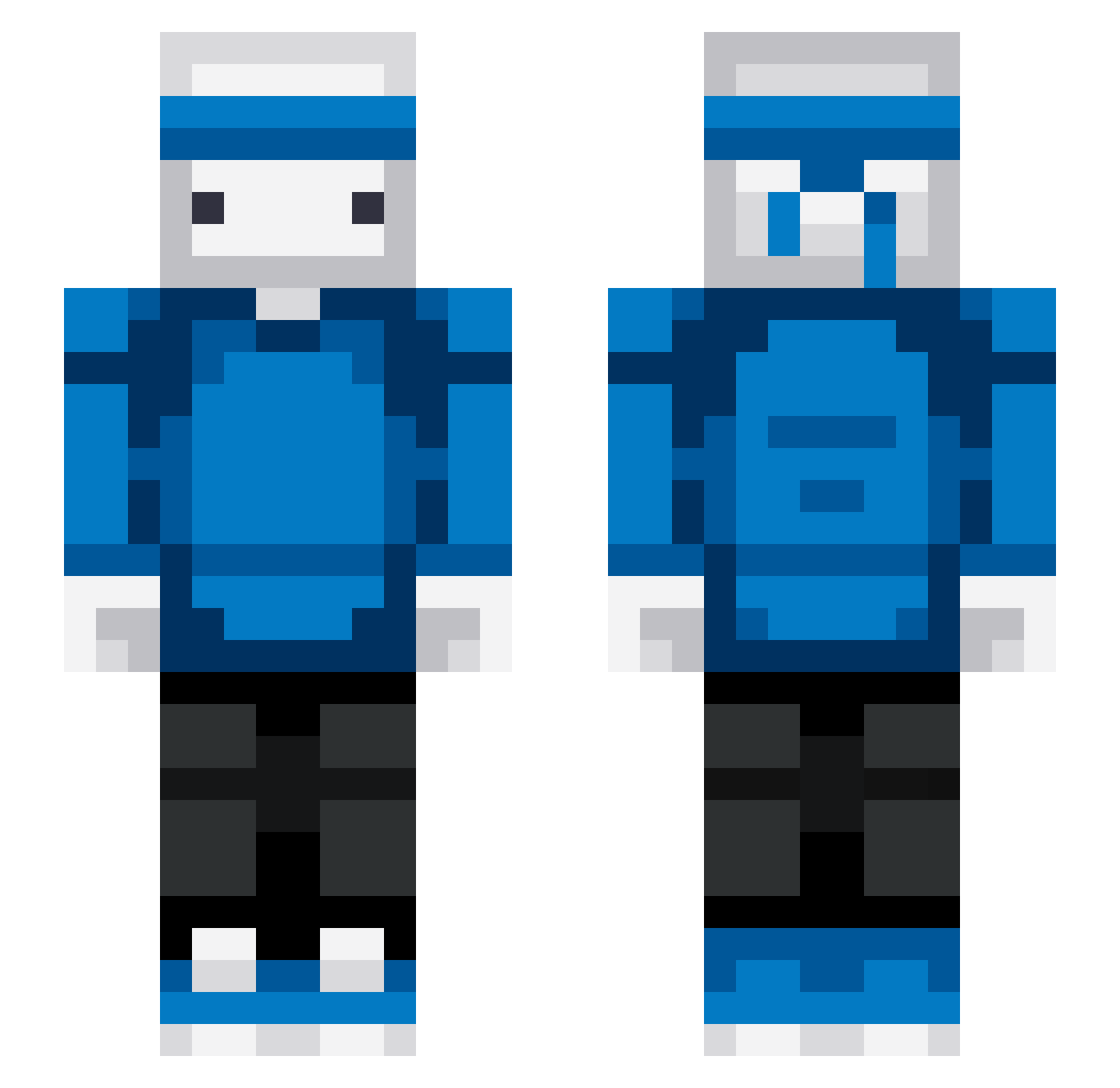 zyshh Minecraft skin, front and back view