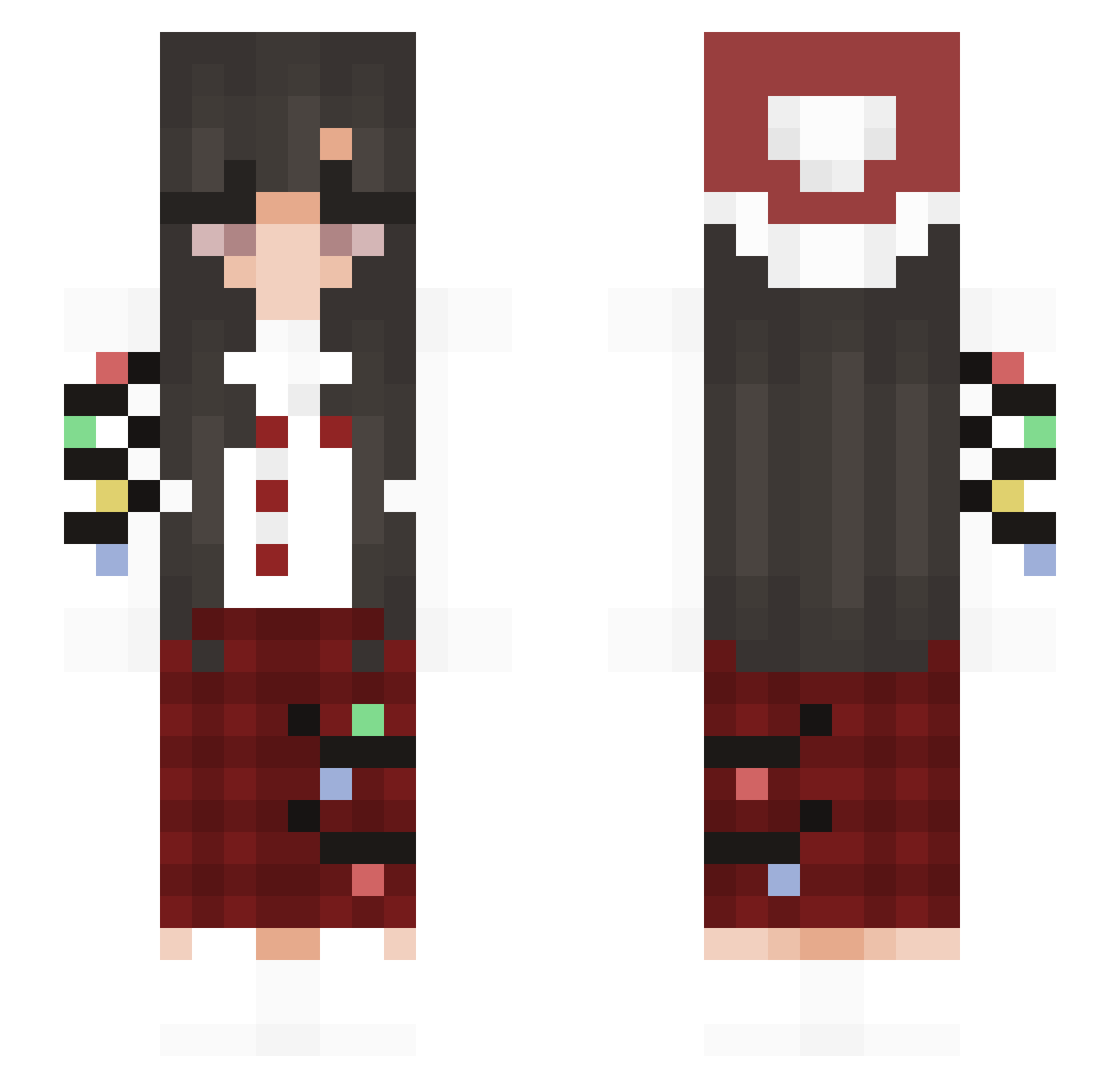 ssjgodninja Minecraft skin, front and back view