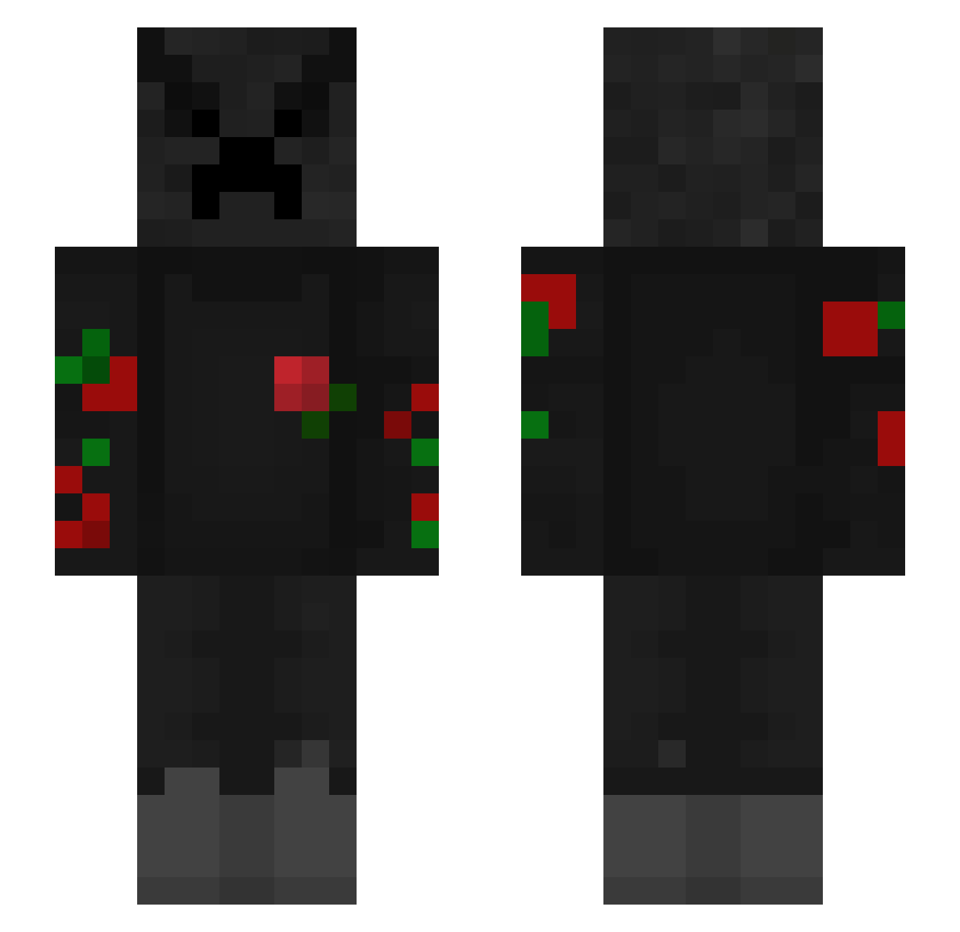 Feuerleitung Minecraft skin, front and back view