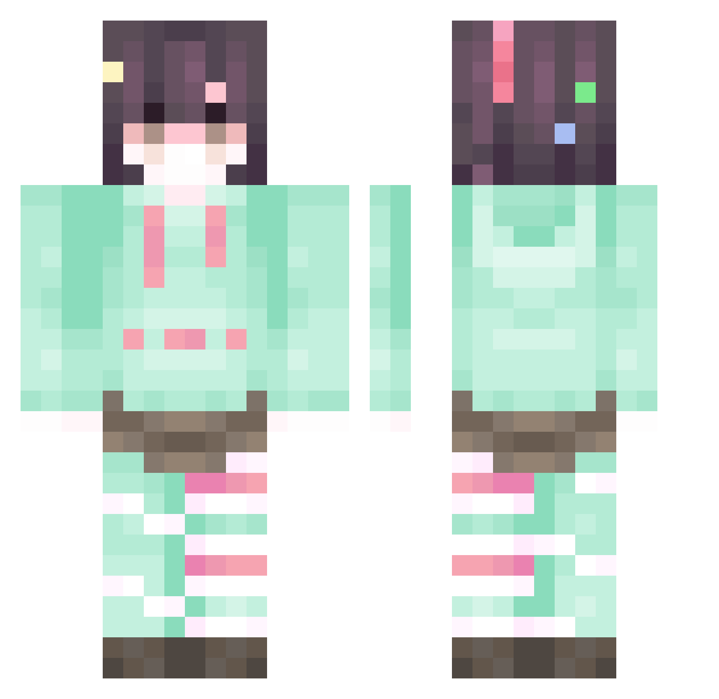 al33naa Minecraft skin, front and back view