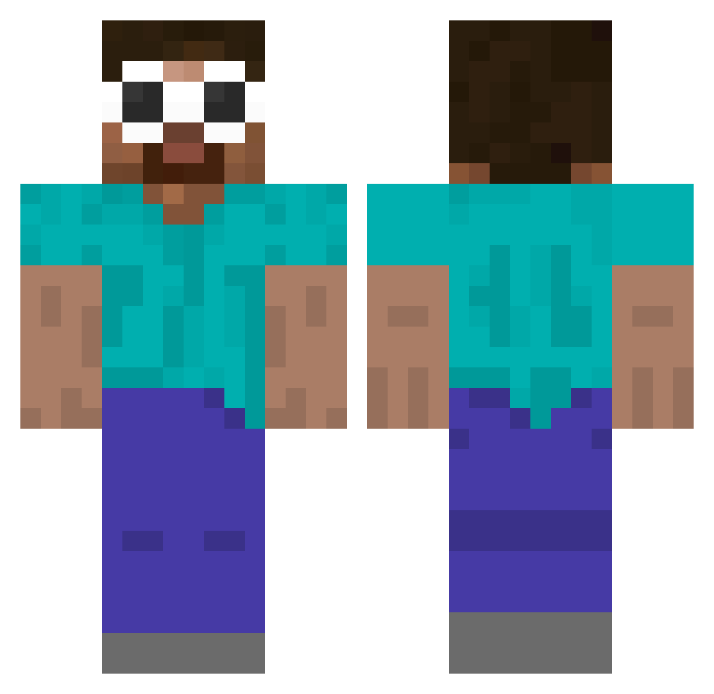 volery Minecraft skin, front and back view