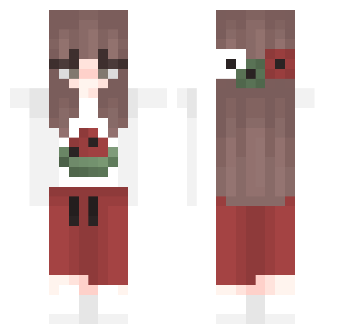 FrutiTutti Minecraft skin, front and back view