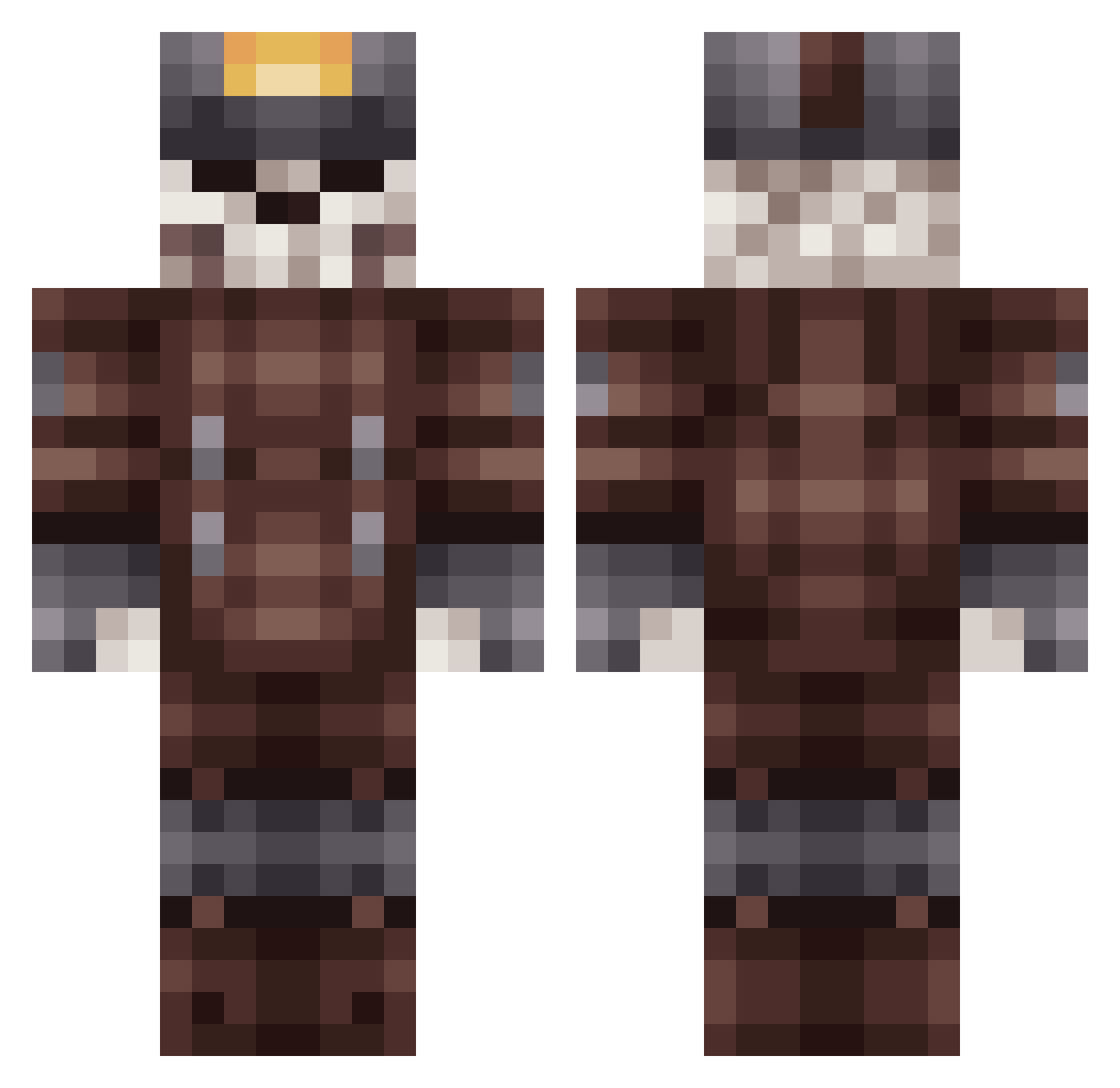 smawkzy Minecraft skin, front and back view