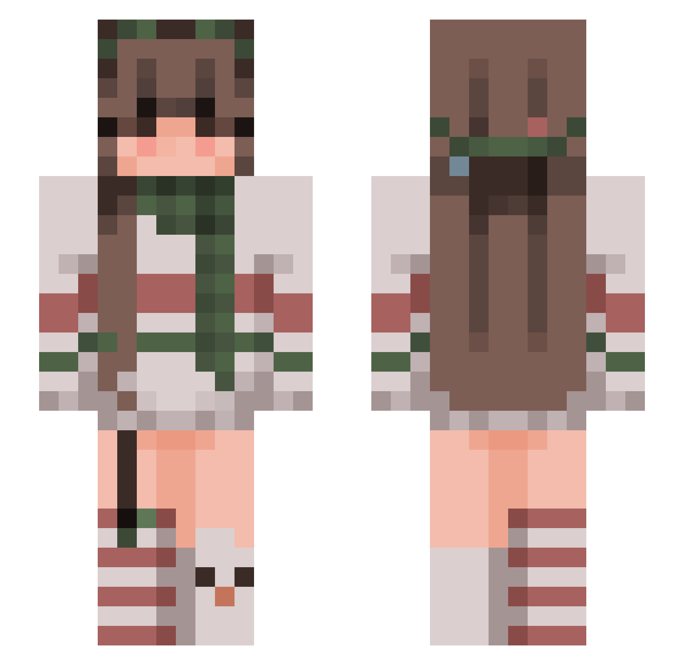 xRuMi4 Minecraft skin, front and back view