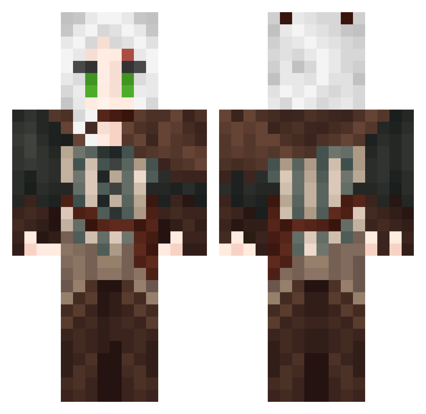 S4dkoRGG Minecraft skin, front and back view