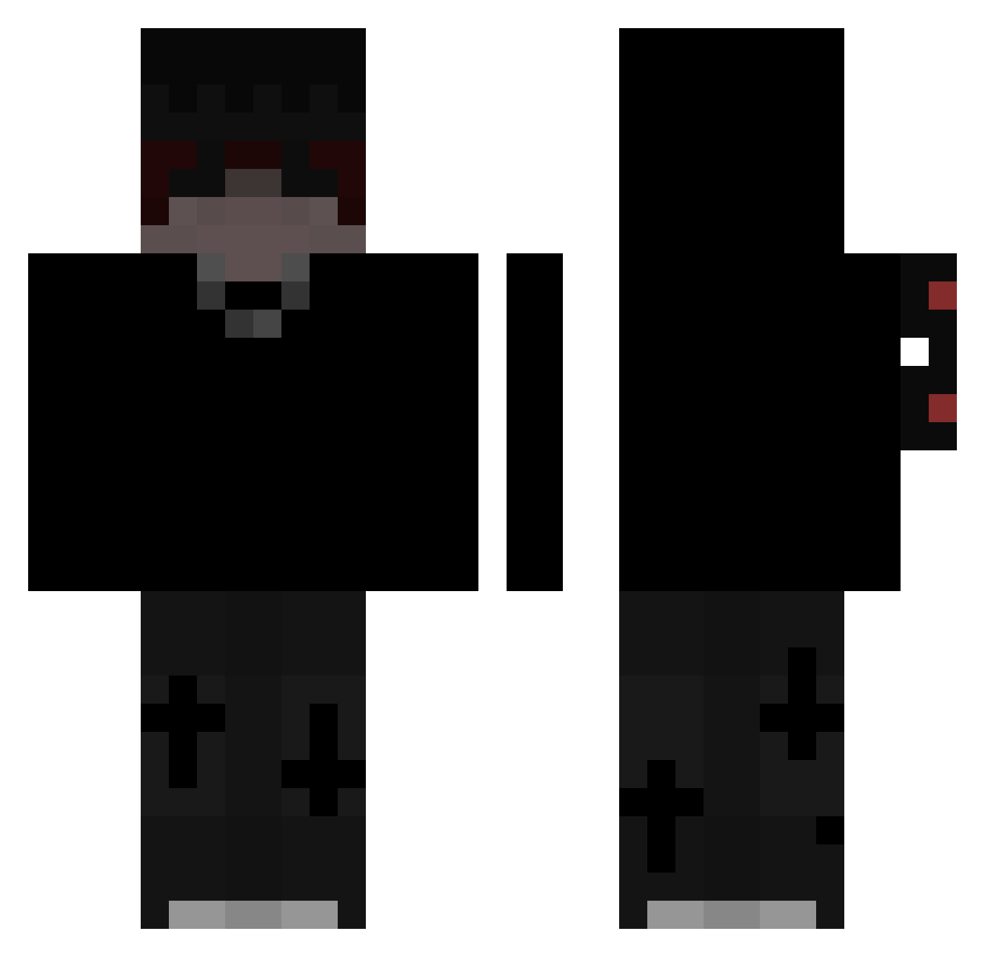 Xactun Minecraft skin, front and back view
