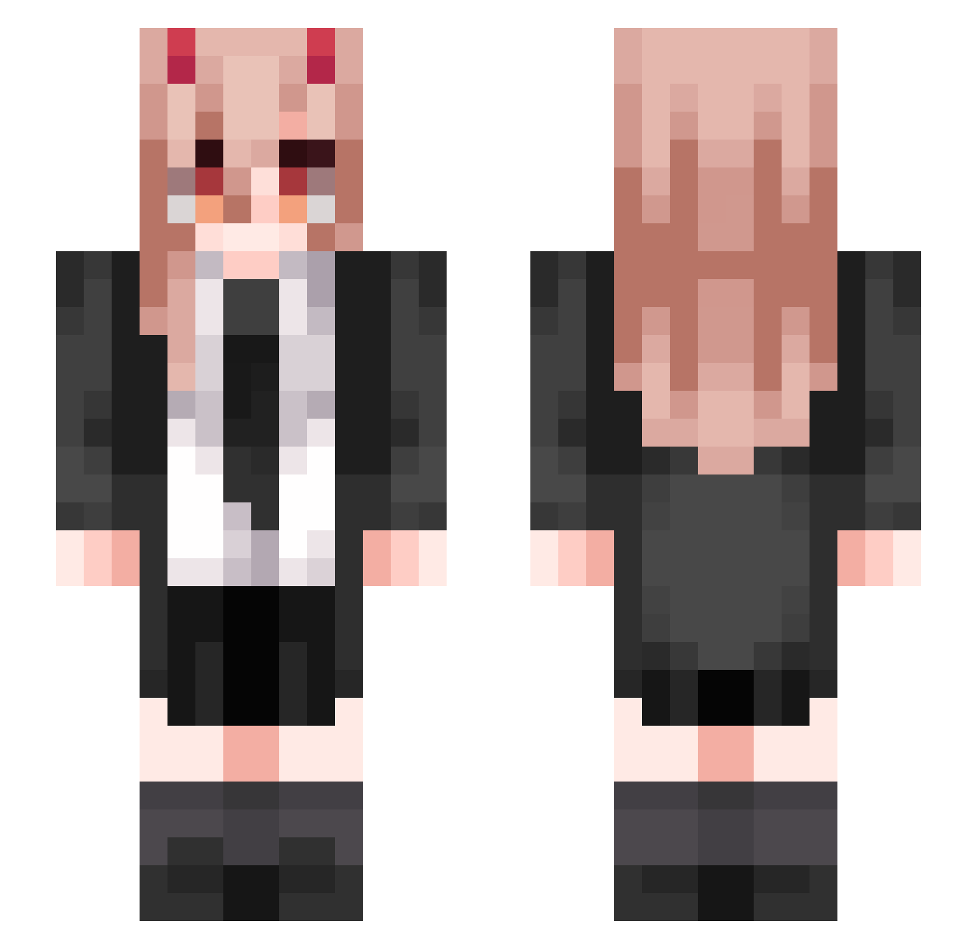 Gainer Minecraft skin, front and back view