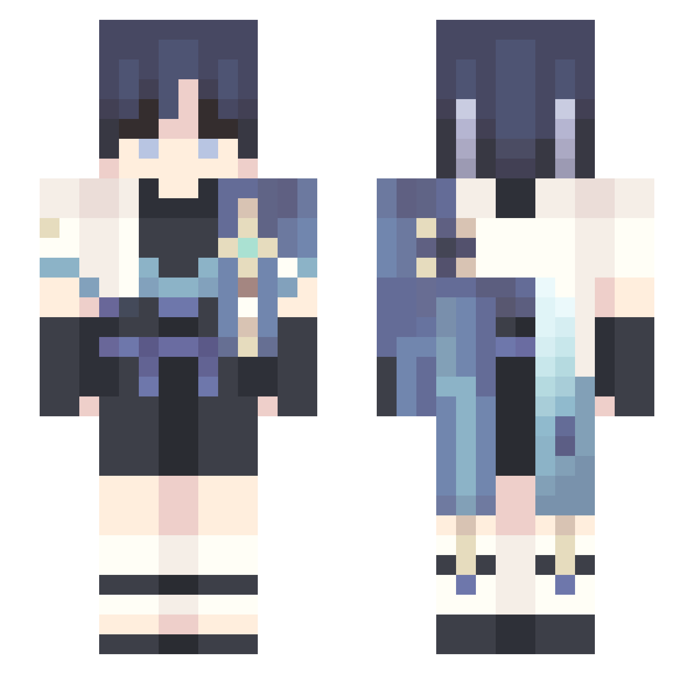 KimRico Minecraft skin, front and back view
