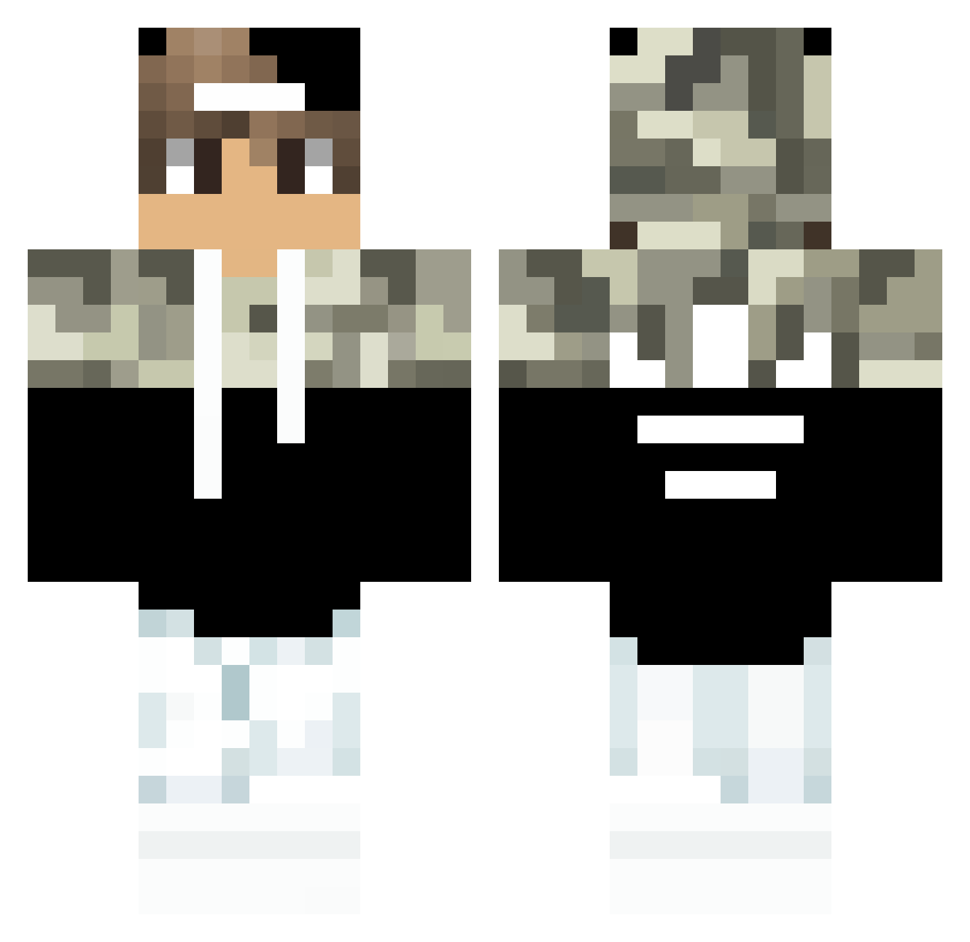 reauthenticated Minecraft skin, front and back view