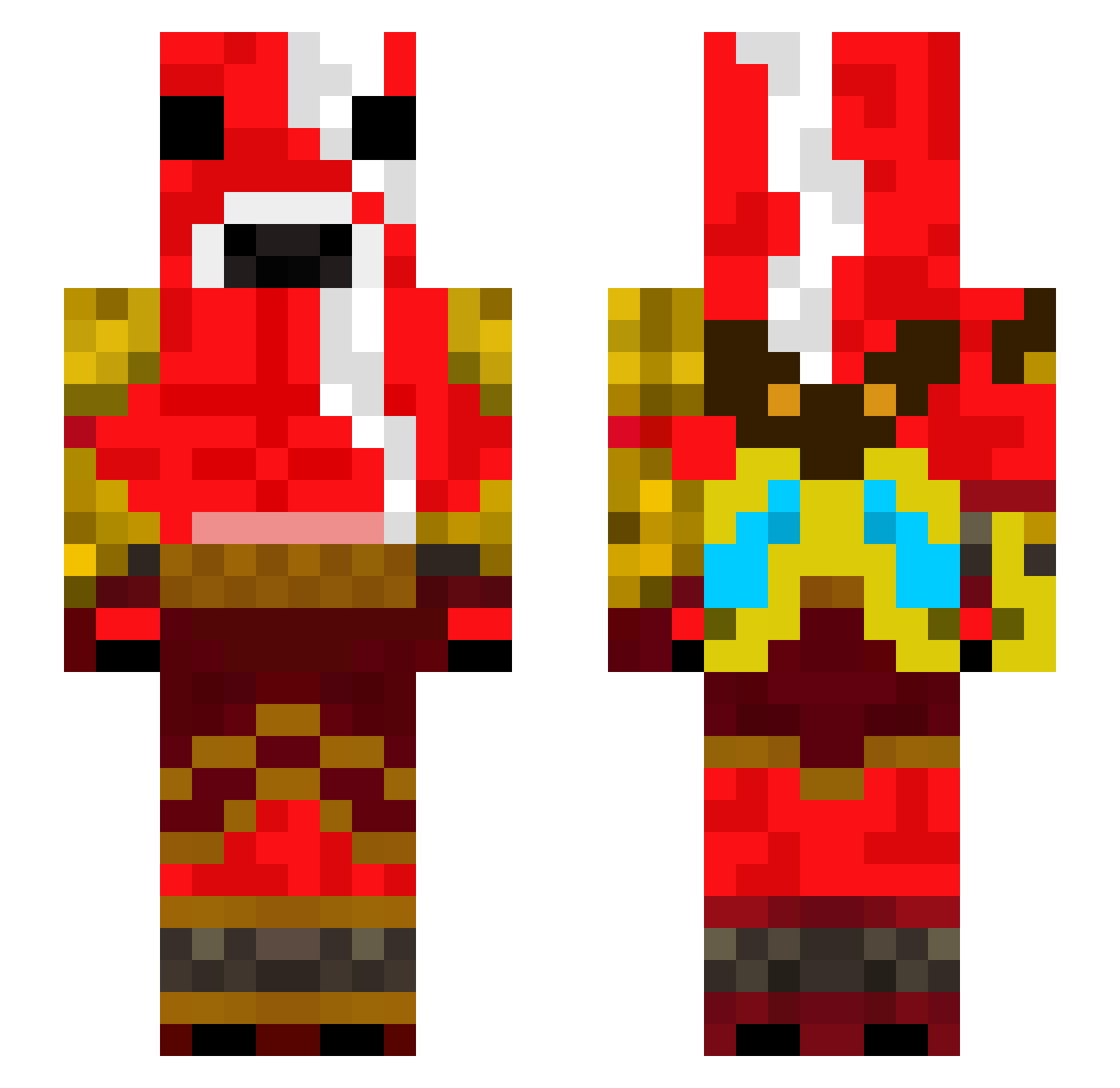 vixosus Minecraft skin, front and back view