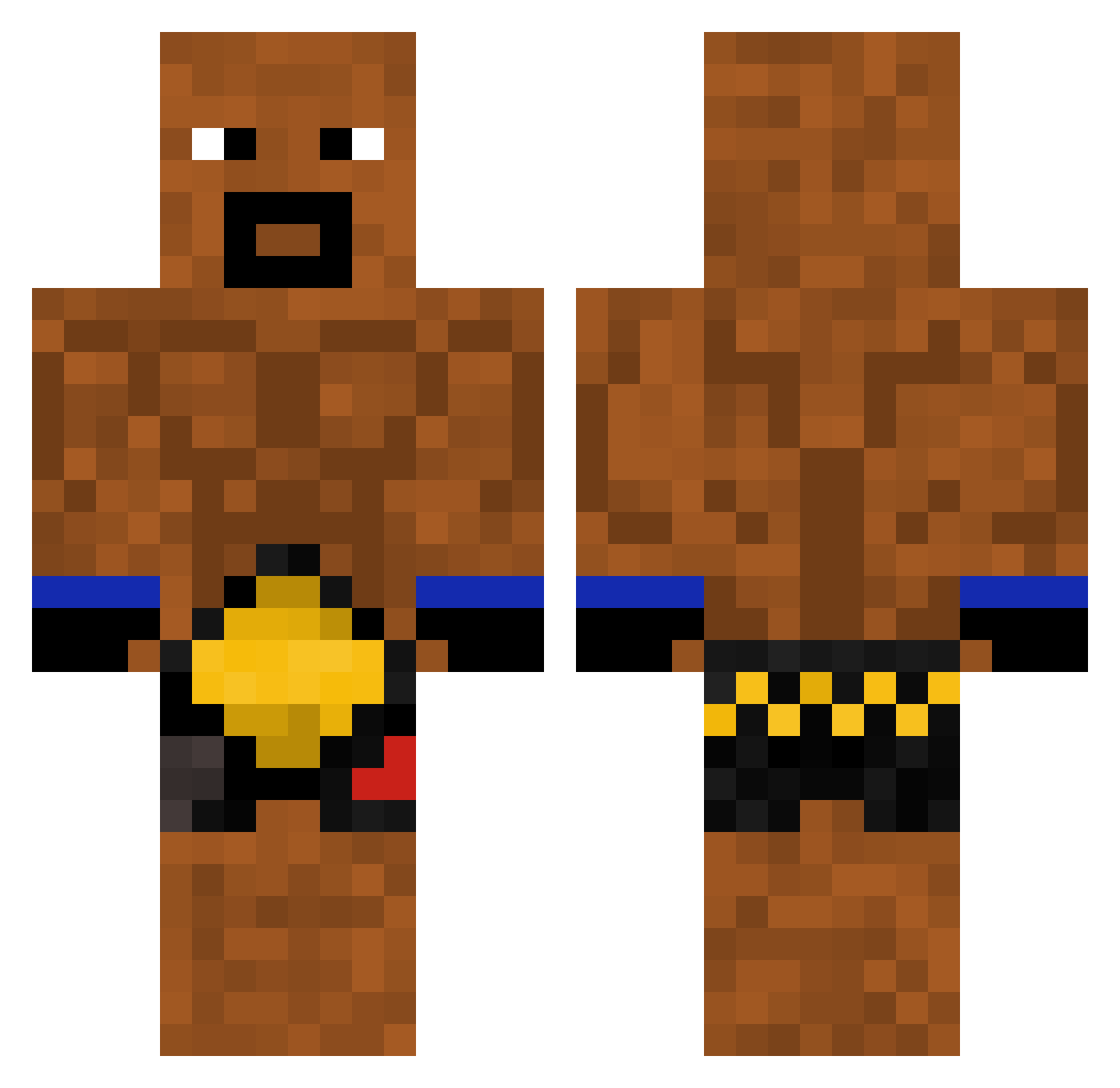 Sampaelloli Minecraft skin, front and back view