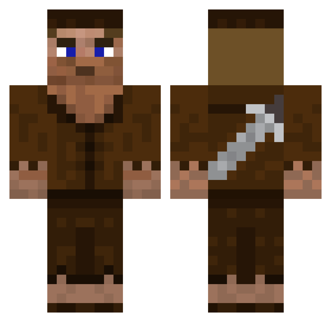 Gremlik Minecraft skin, front and back view