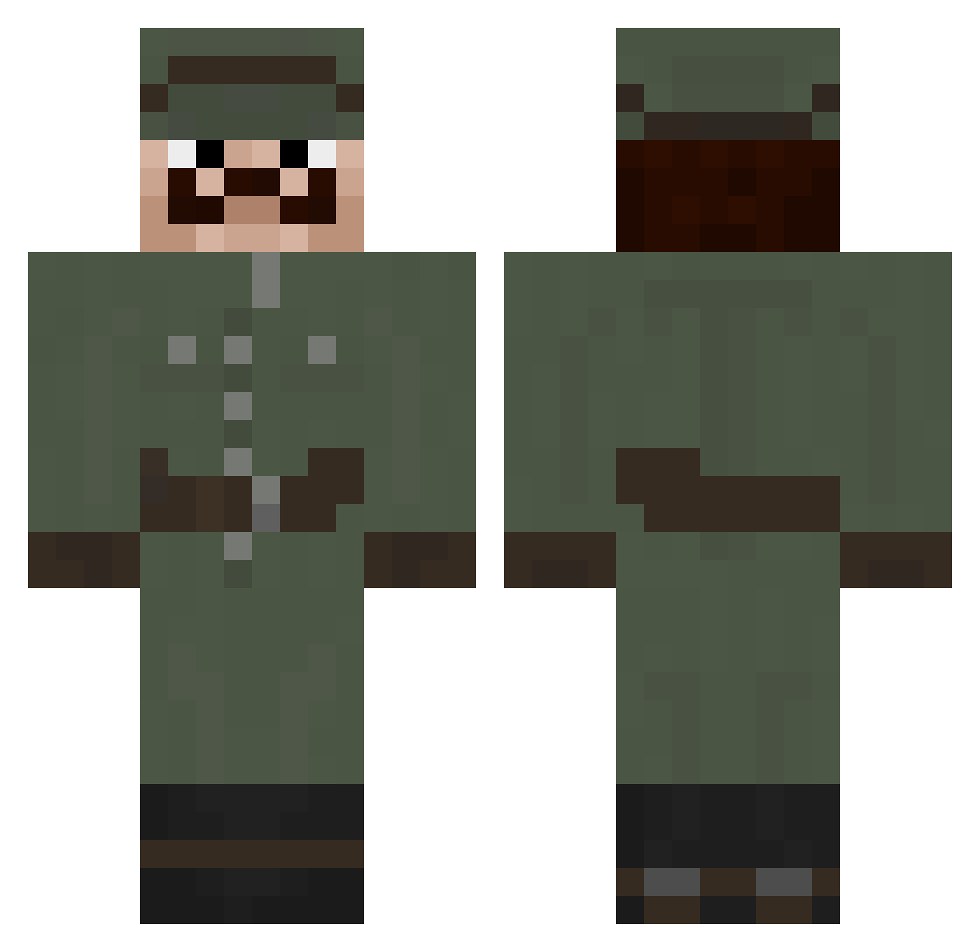 Sergeant_Pascal Minecraft skin, front and back view