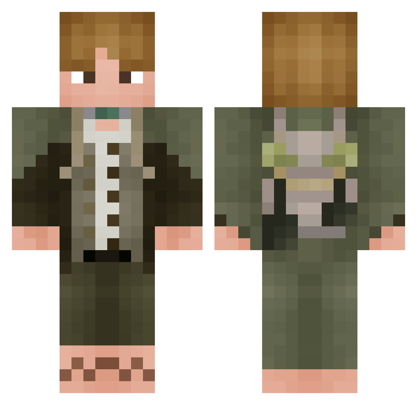 Wallystein Minecraft skin, front and back view