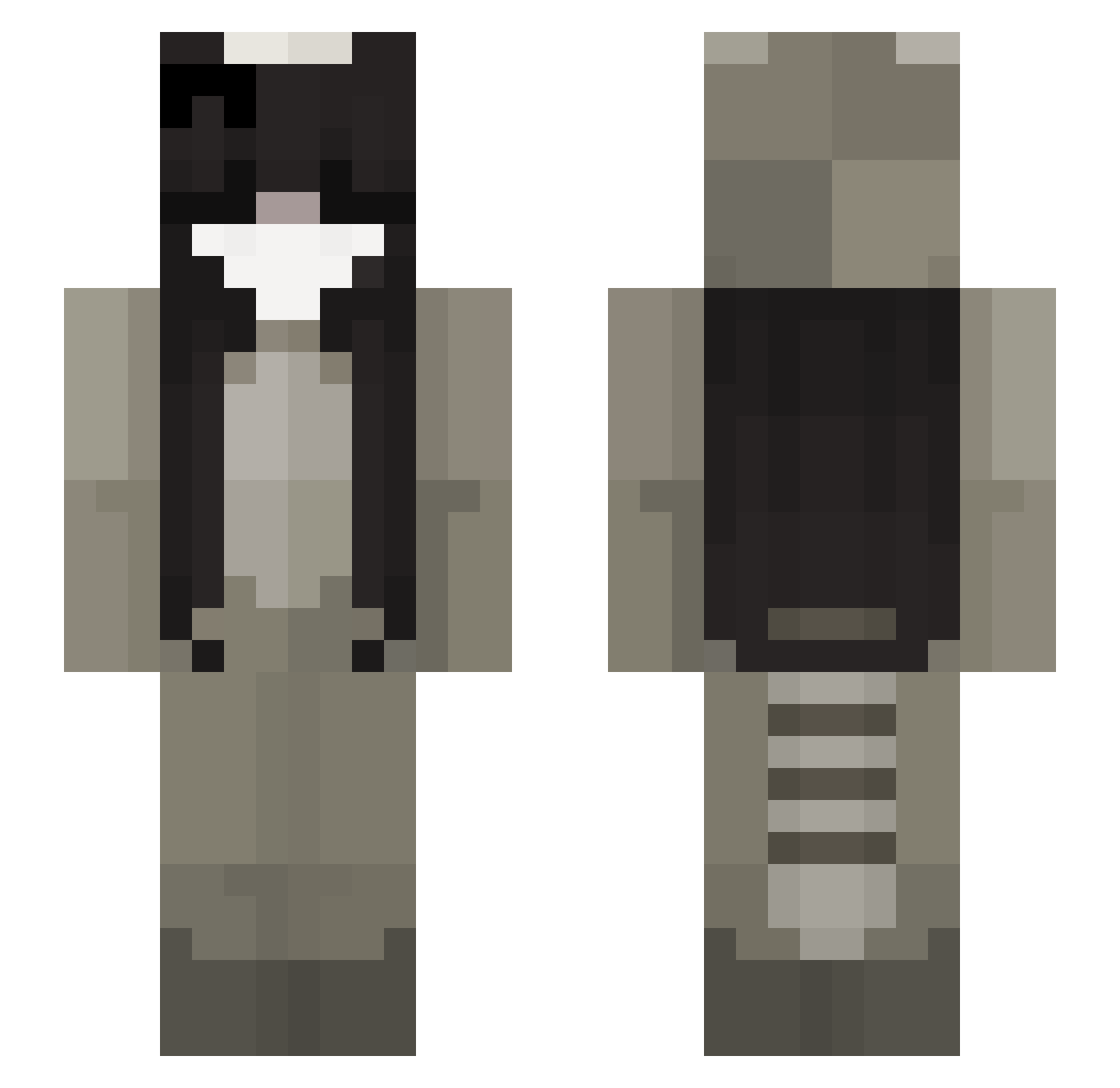 shanghais Minecraft skin, front and back view