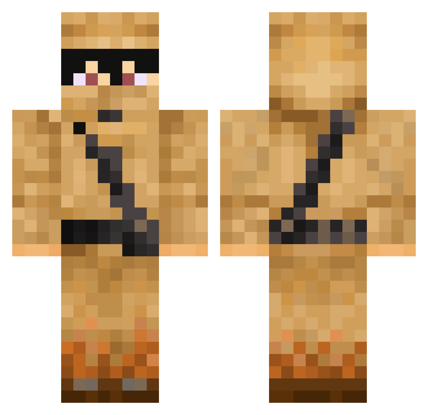 SweKingdom Minecraft skin, front and back view